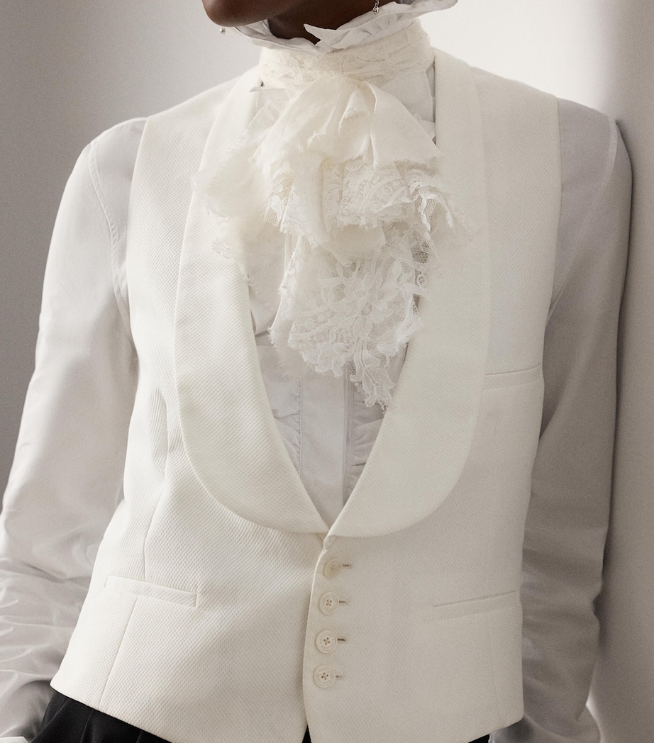 Cotton Piqué Zeke Waistcoat WHITE Image 4