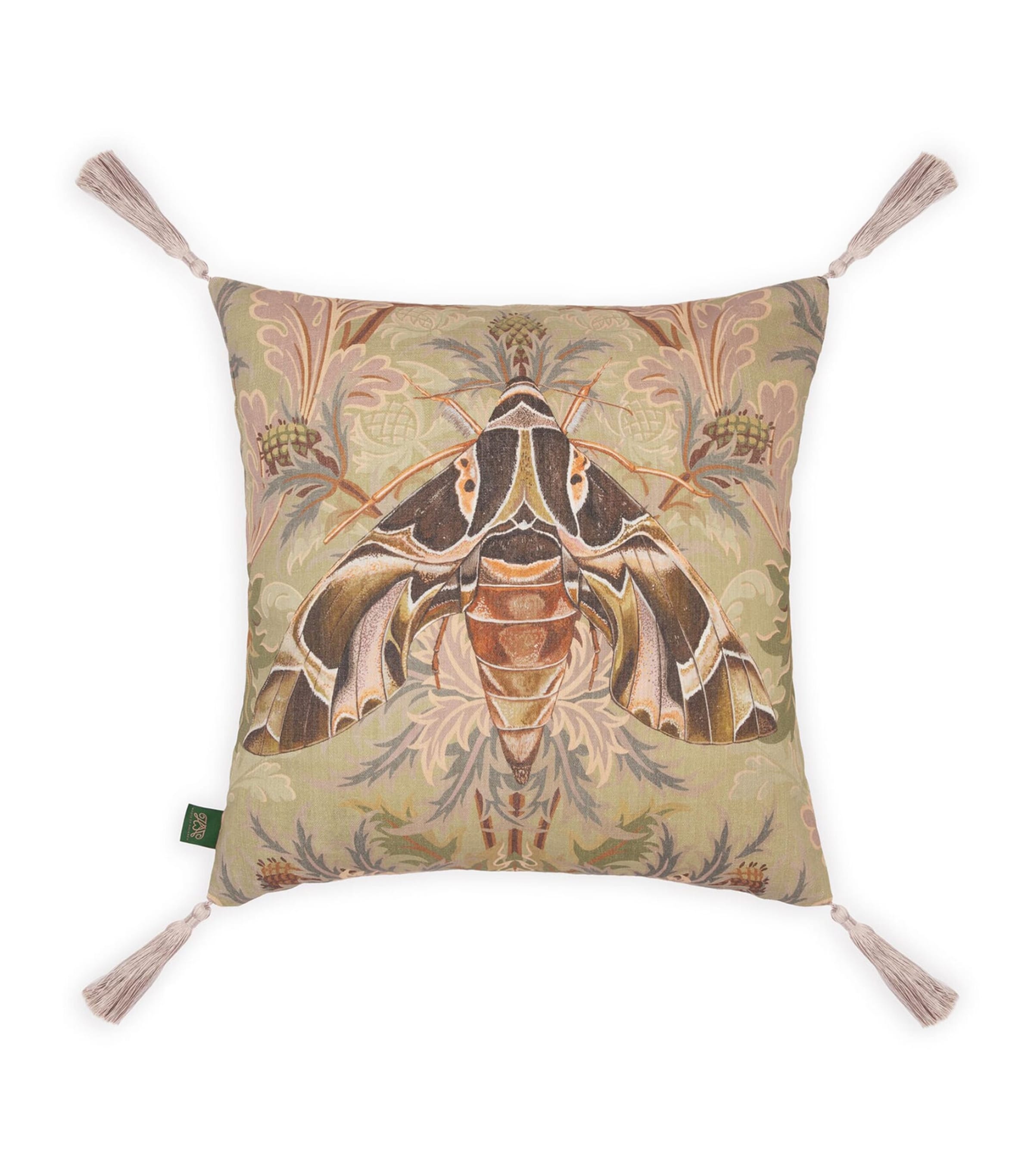 House Of Hackney Medium Aquifolia Moth Tassel Cushion In Multi