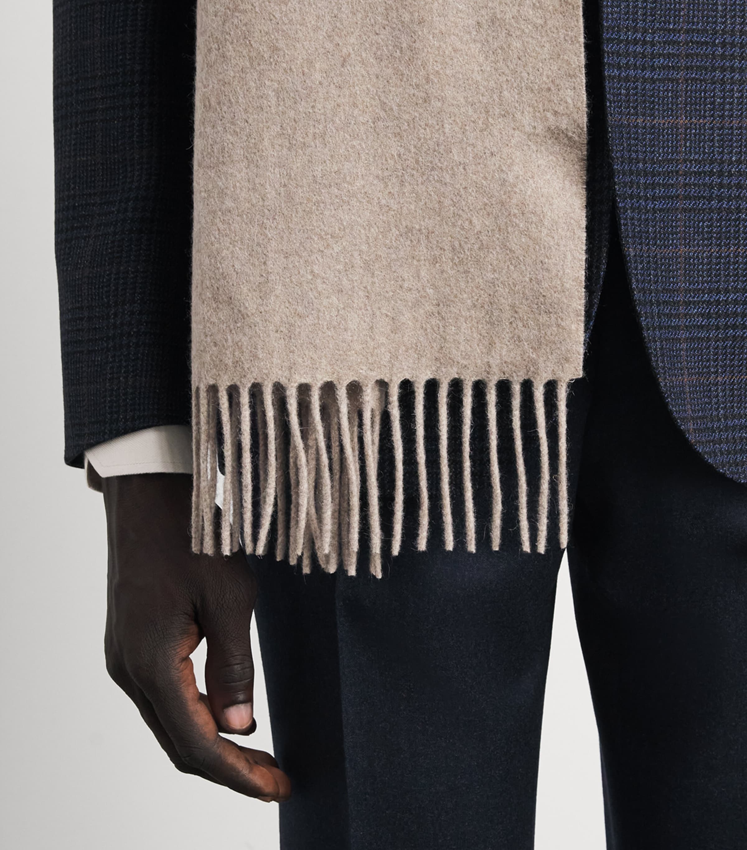 Canali Wool Fringe Scarf Image 3