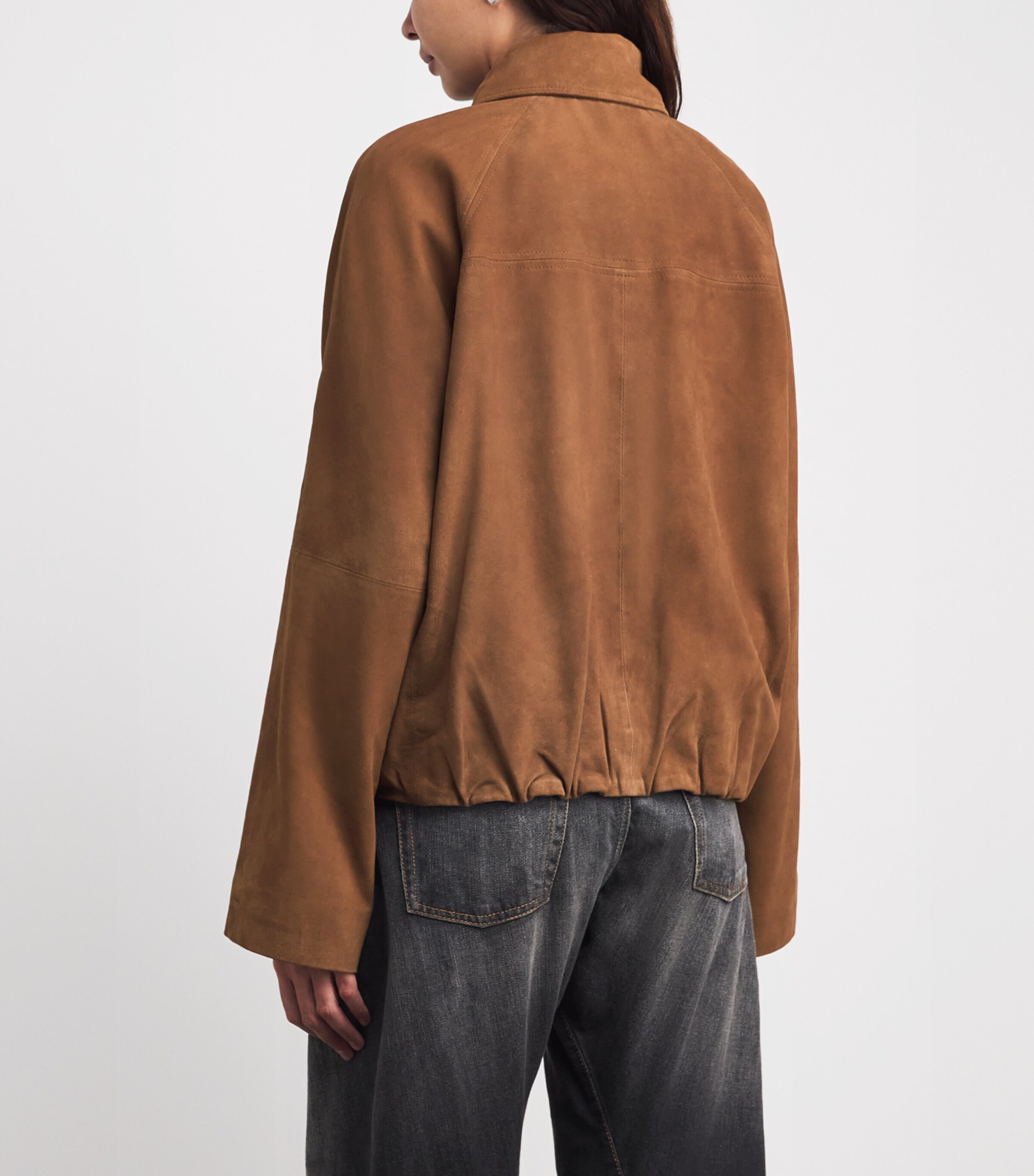 Herskind Womens Suede Ray Bomber Jacket Cognac Image 5