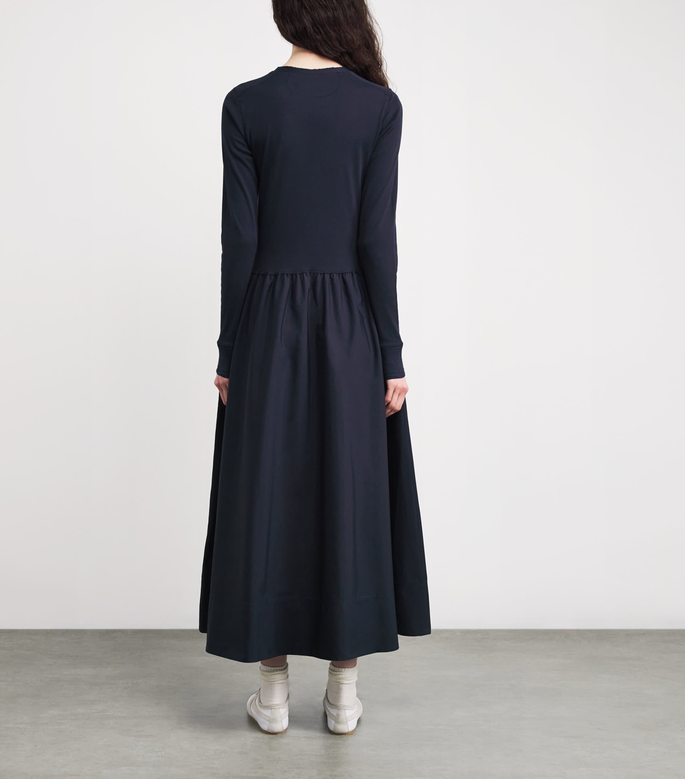 Cotton Henley Midi Dress AVIATOR NAVY Image 3