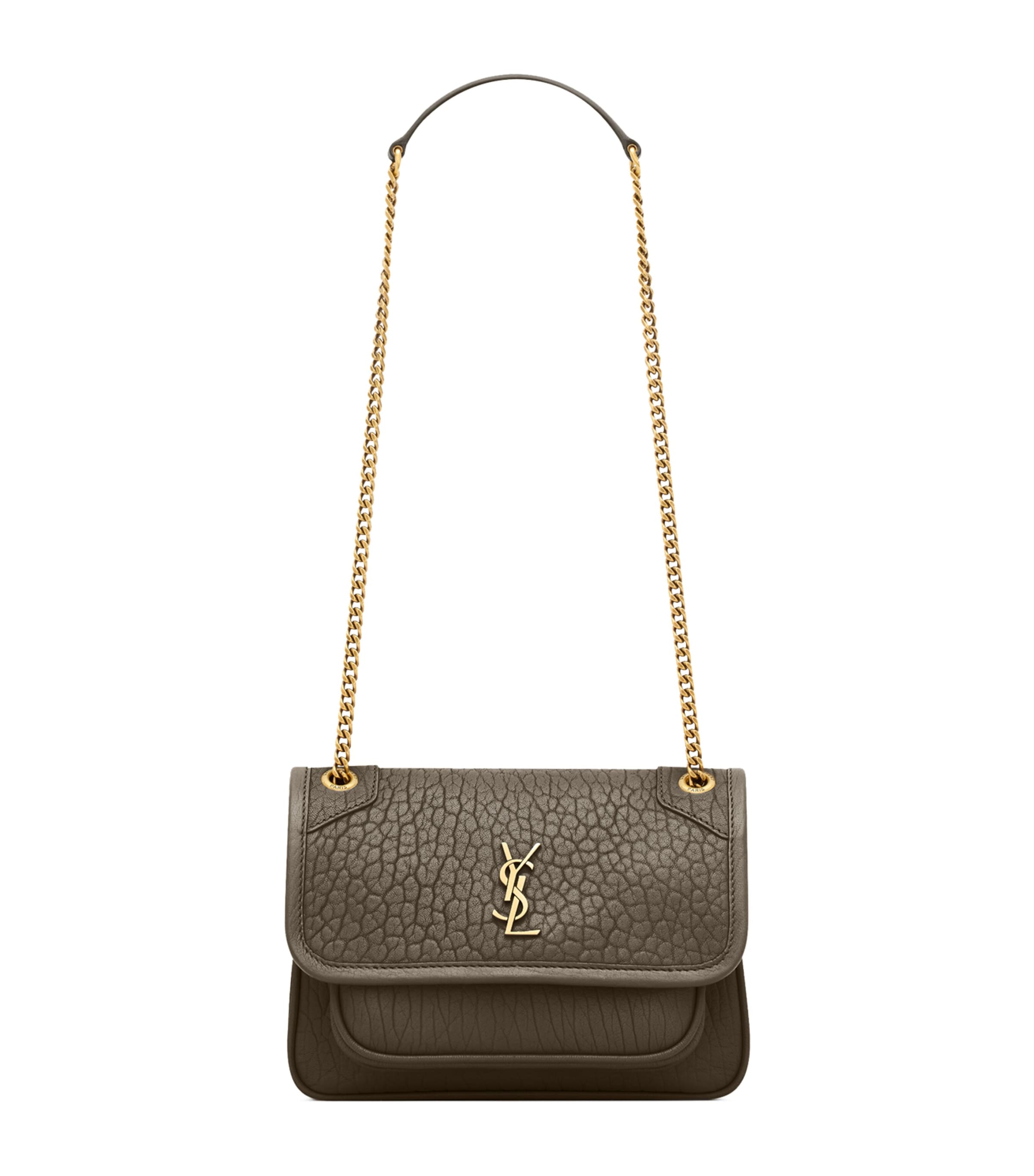 【SAINT LAURENT】Niki テクスチャードレザー スモールバッグ Saint Laurent Niki Medium Flap YSL Shoulder Bag in Leather