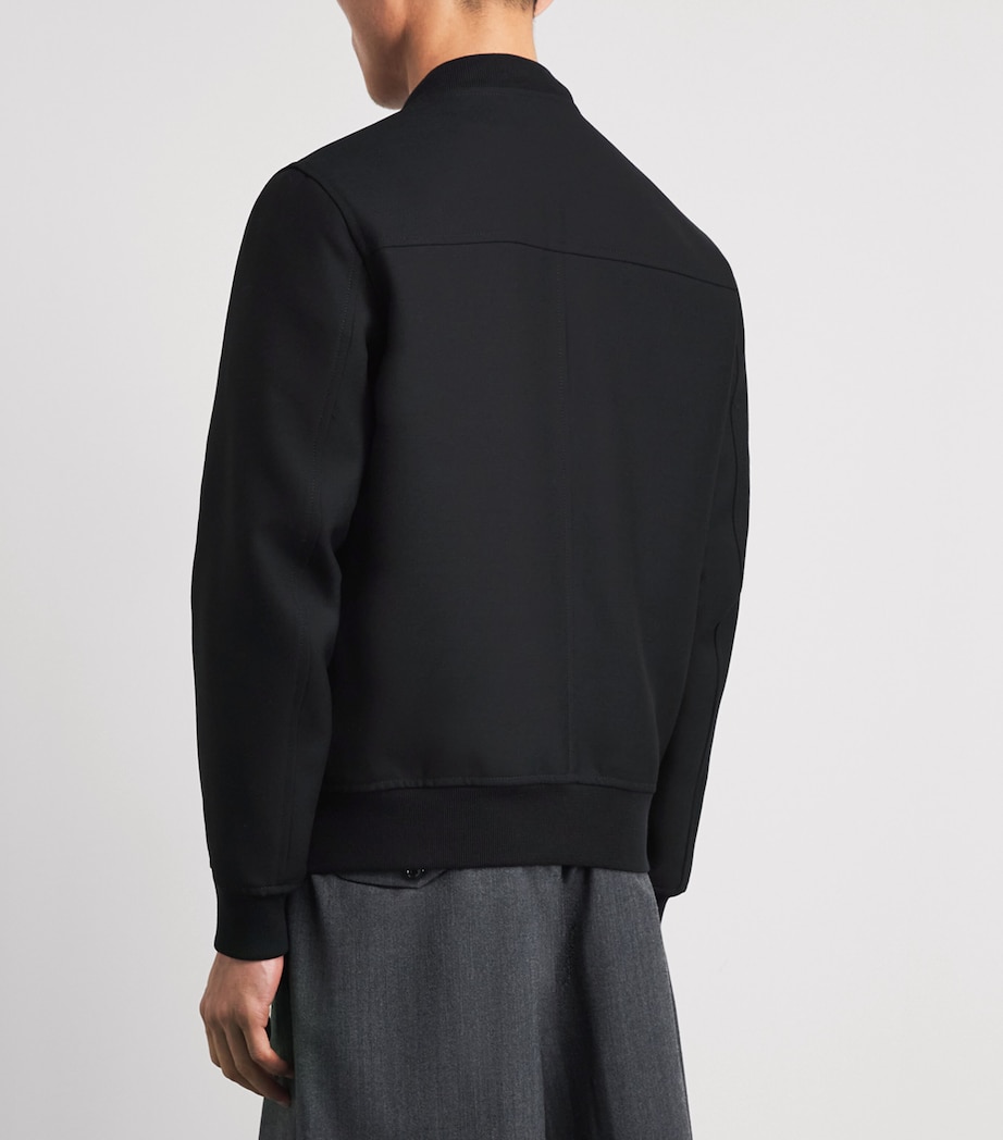 Sandro Paris Mens Wool-Blend Bomber Jacket Navy Blue Image 5