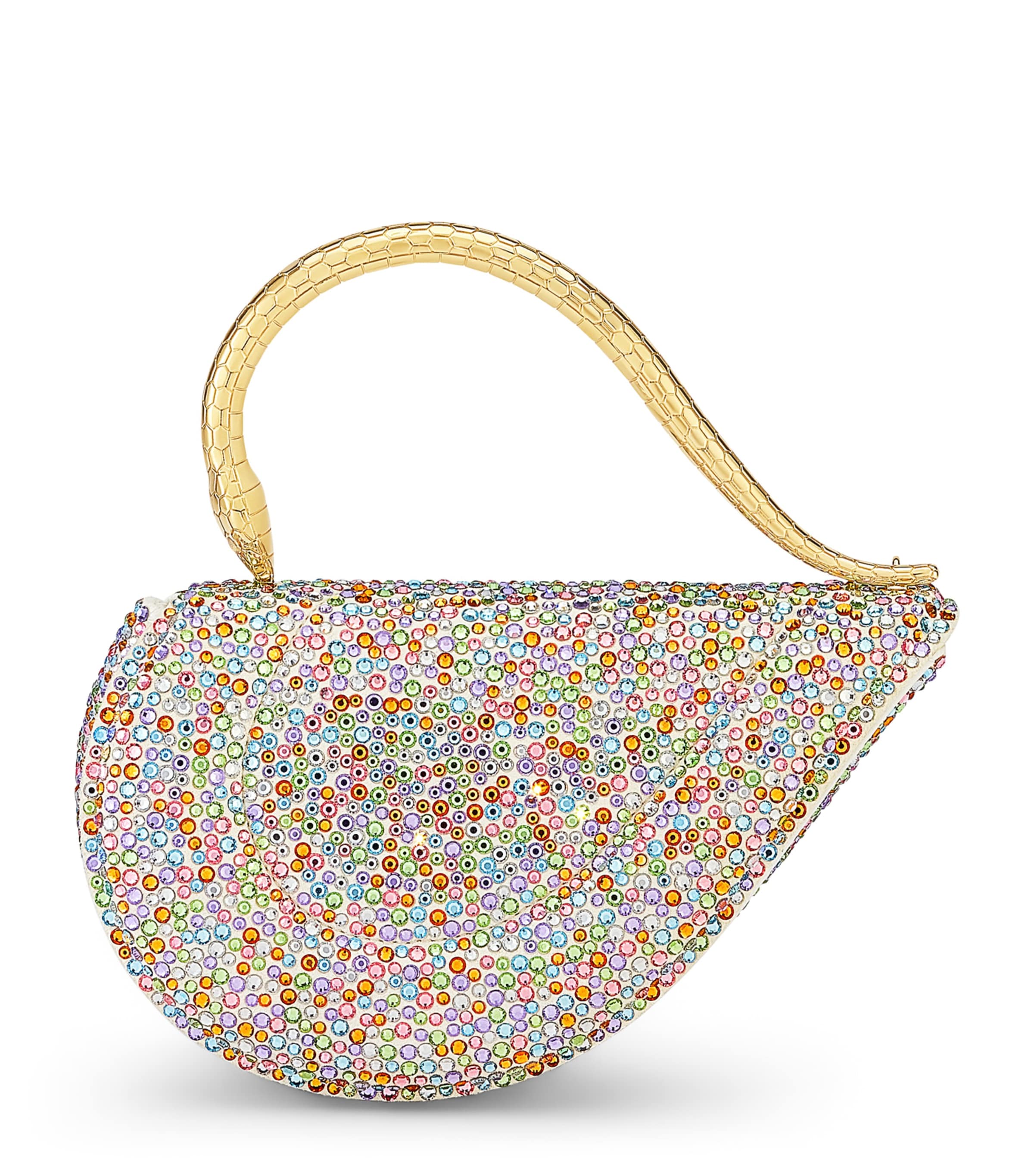 Bvlgari Mini Crystal-Embellished Serpenti Cuoricino Top-Handle Bag Image 1
