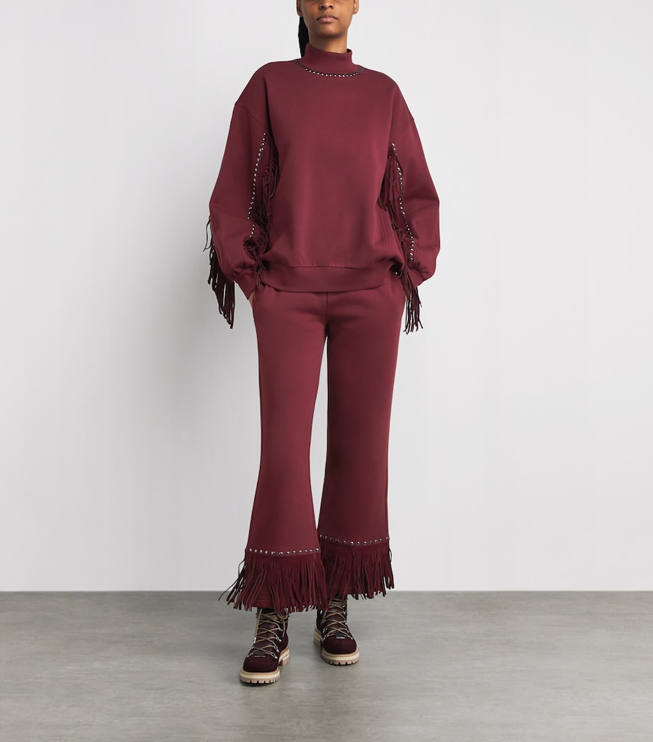 Organic Cotton-Blend Reign Flared Sweatpants 4748 VINO ROSSO Image 2