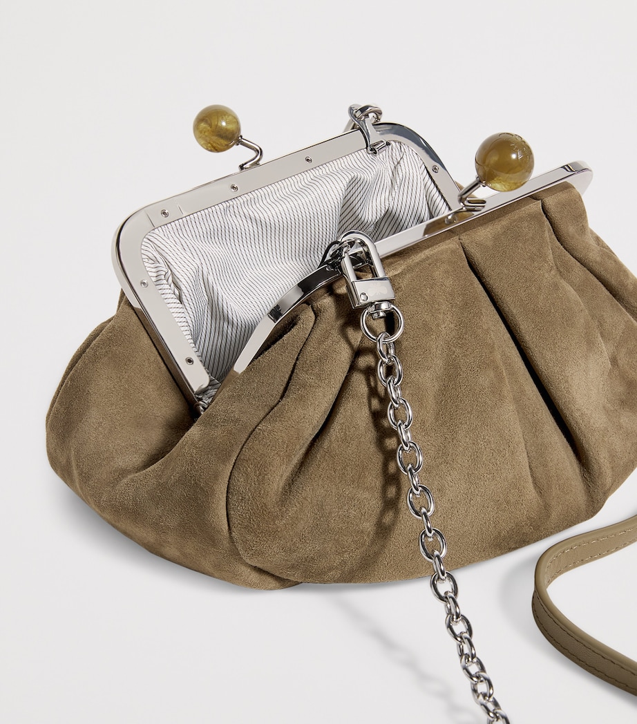Small Suede Pasticcino Clutch Bag KAKI Image 4