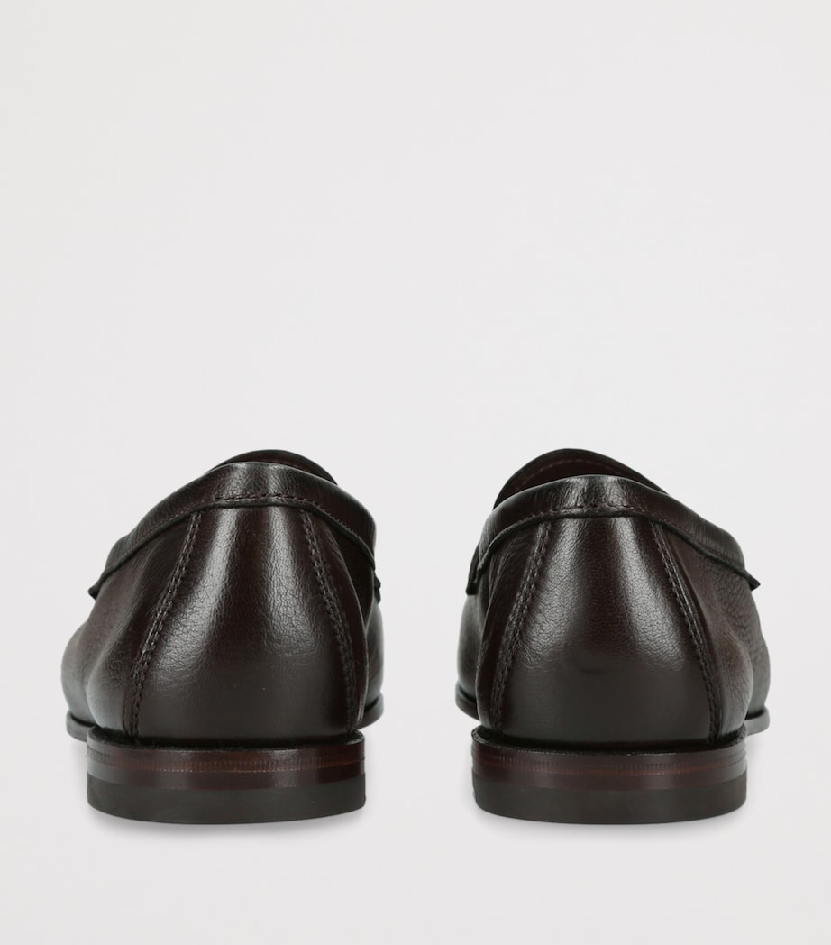 Grained Leather Carlos Loafers DARK BROWN Image 2