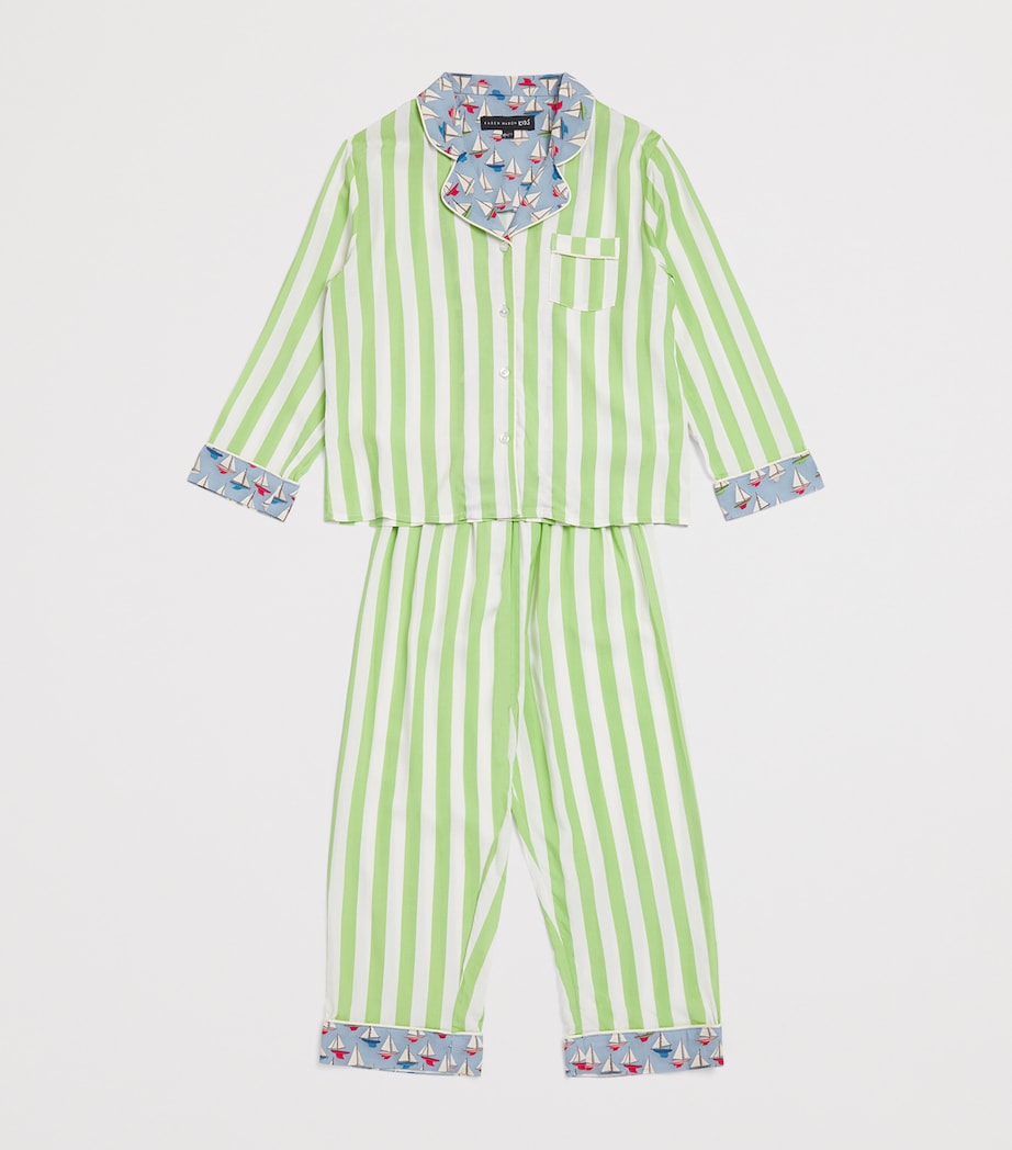 Stripe Boat Print Pyjama Set (2-13 Years) GREEN STRIPE Image 3