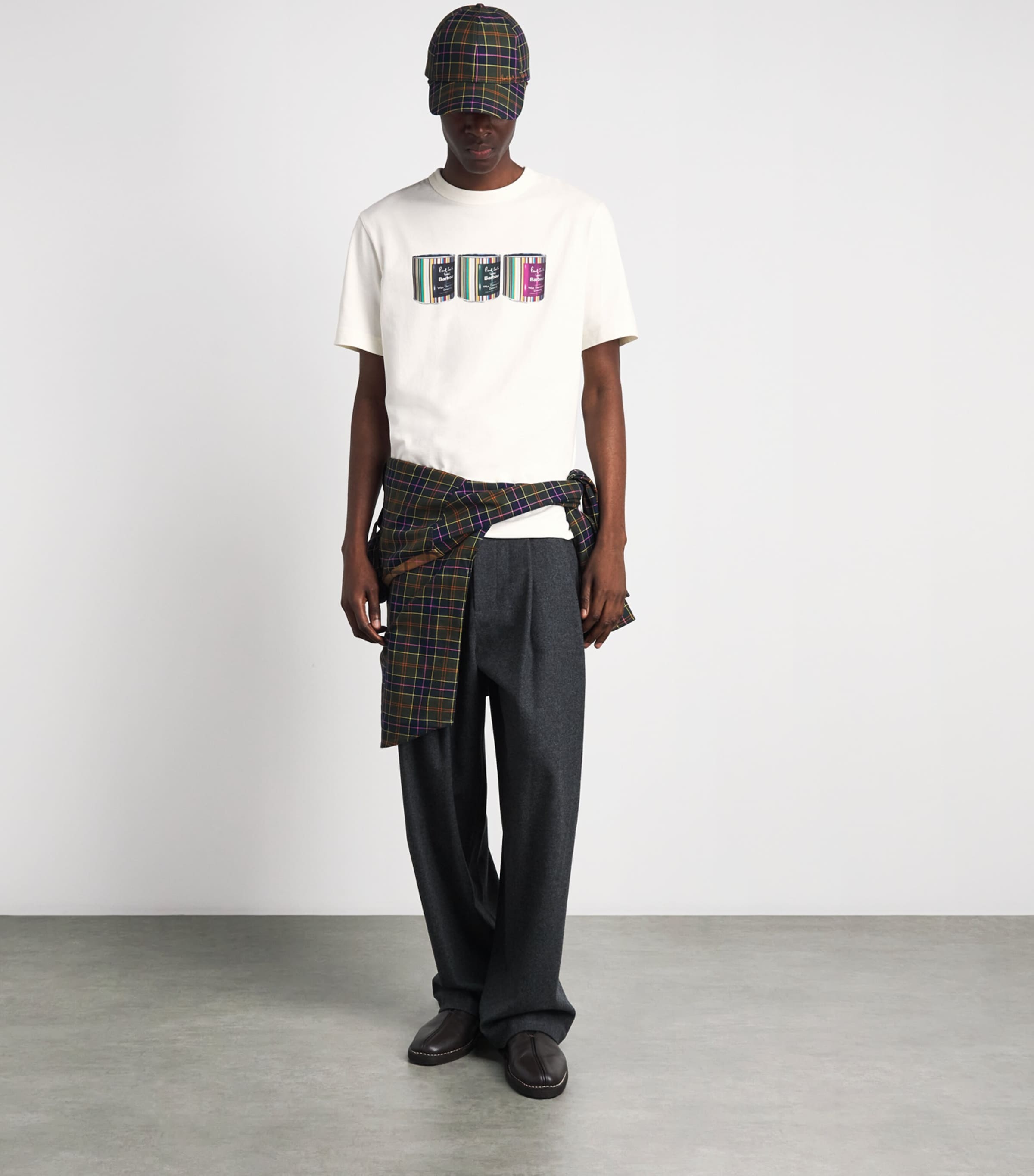 Barbour Mens x Paul Smith Cotton Tinned T-Shirt Whisper White Image 2