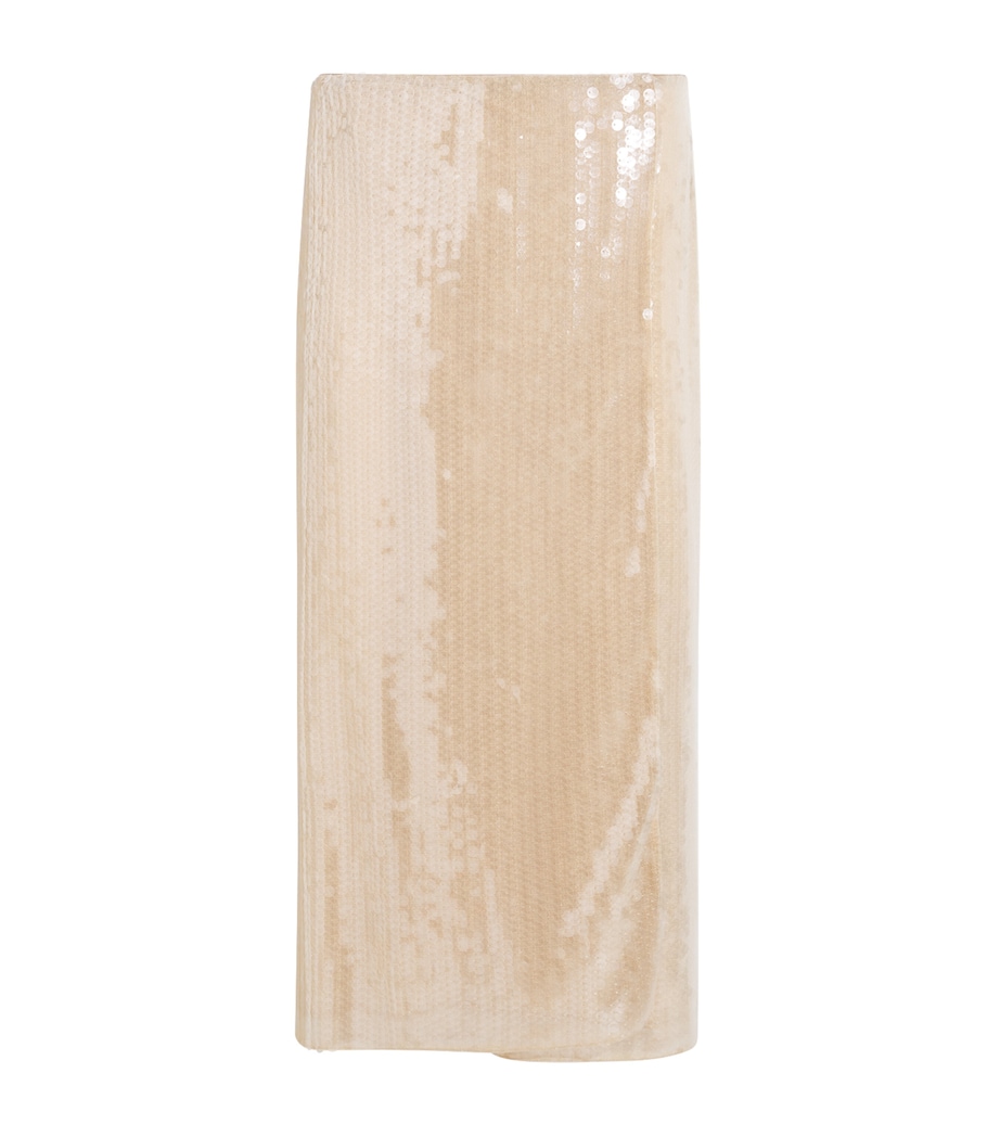 Fabiana Filippi Womens Sequinned Wrap Midi Skirt Nude Image 1