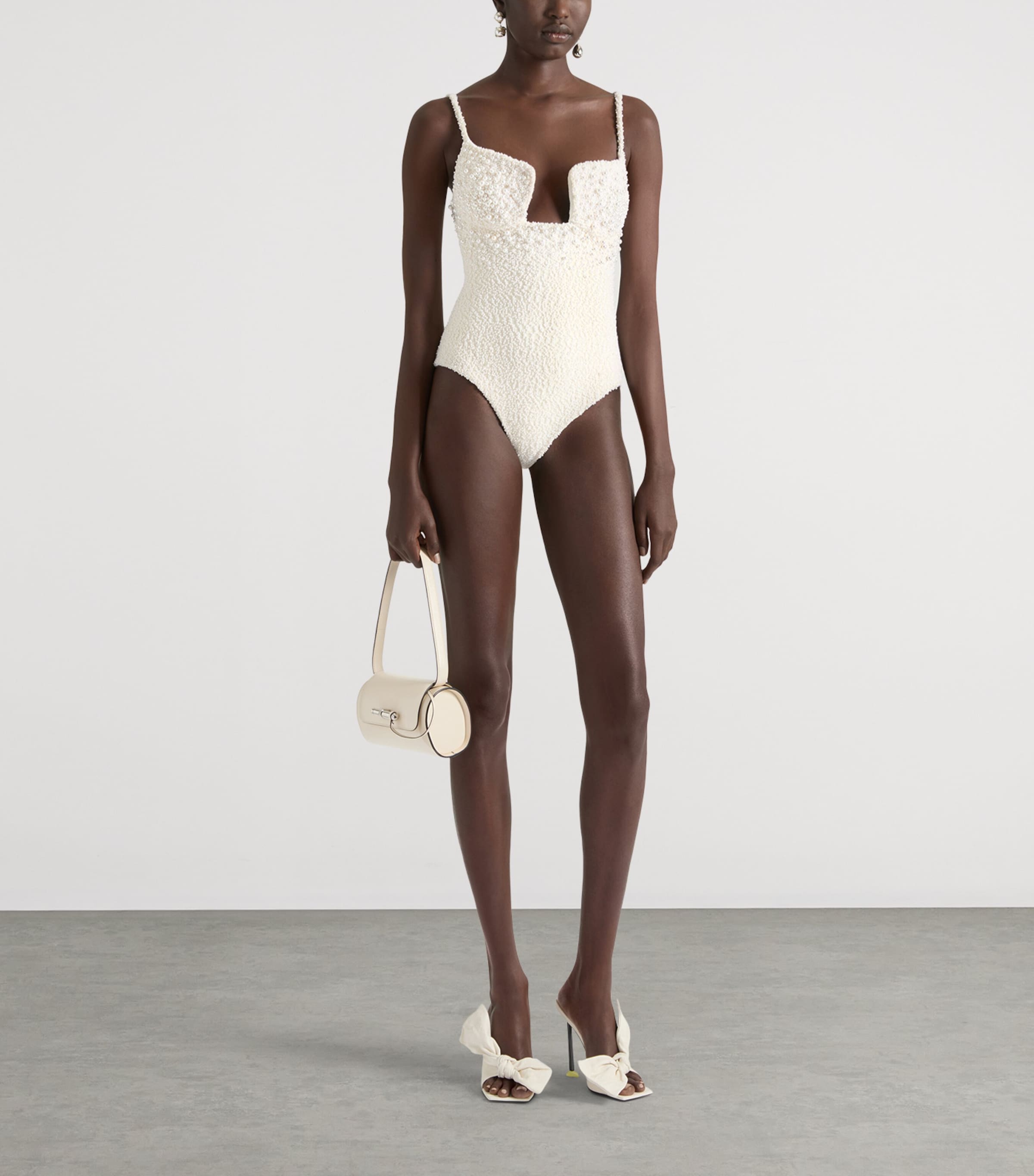 Givenchy Leather Boudoir Bow Sandals 95 Ivory Image 2