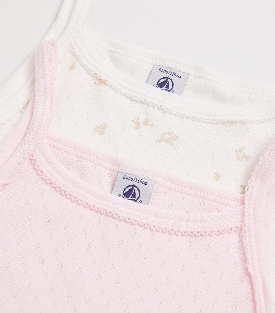 Petit Bateau Set of 2 Cotton Pointelle Cami Tops (4-12 Years) Image 3