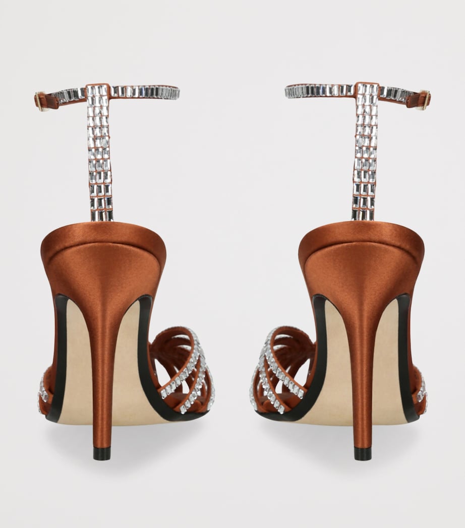 Alevì Satin Penelope Xtal Heeled Sandals 95 Rust Image 2