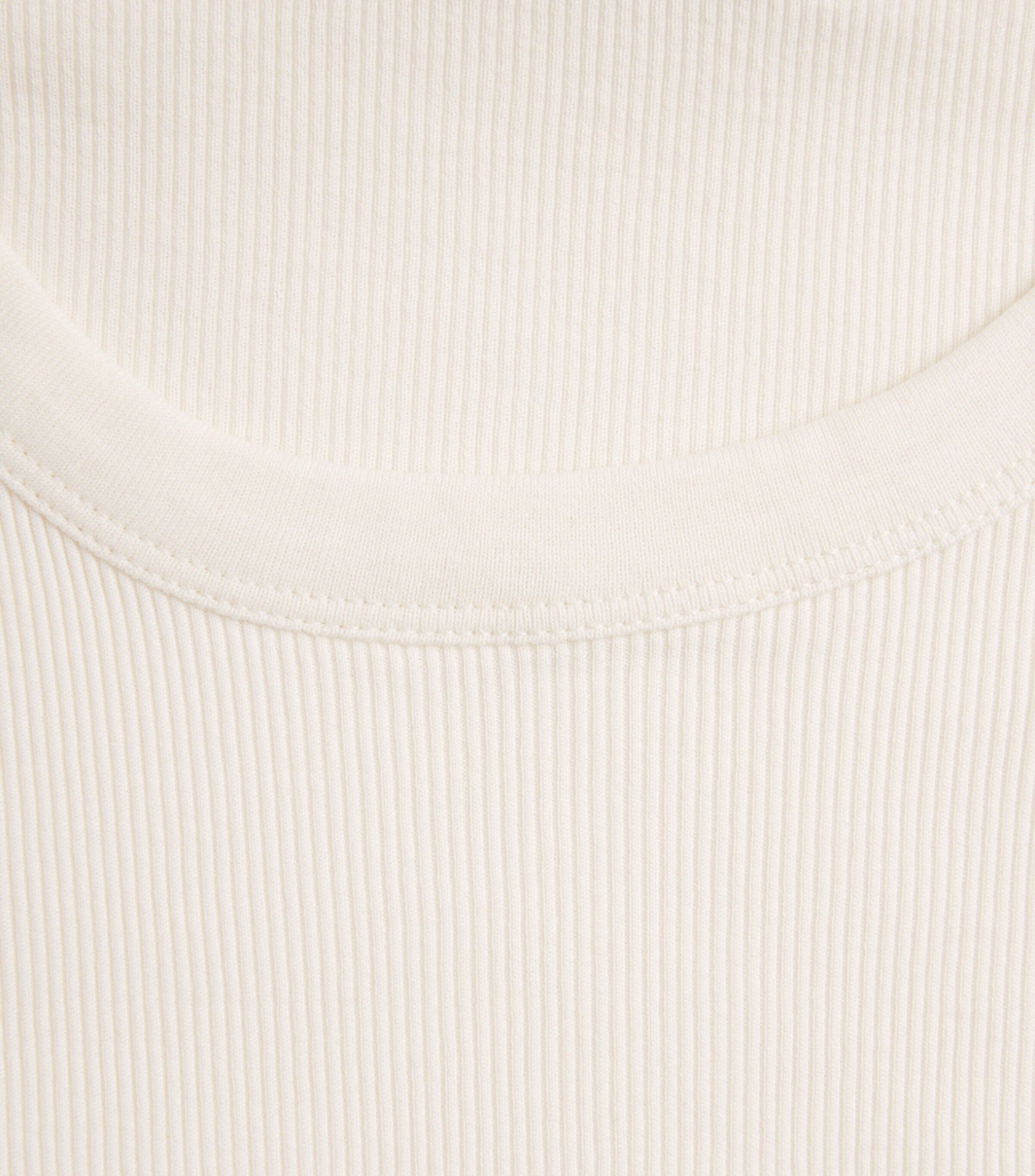 Lemaire Mens Ribbed Cotton Long-Sleeve T-Shirt Light Cream Image 6