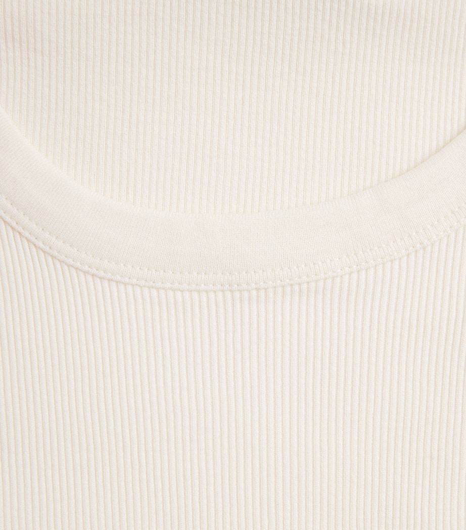 Lemaire Mens Ribbed Cotton Long-Sleeve T-Shirt Light Cream Image 6