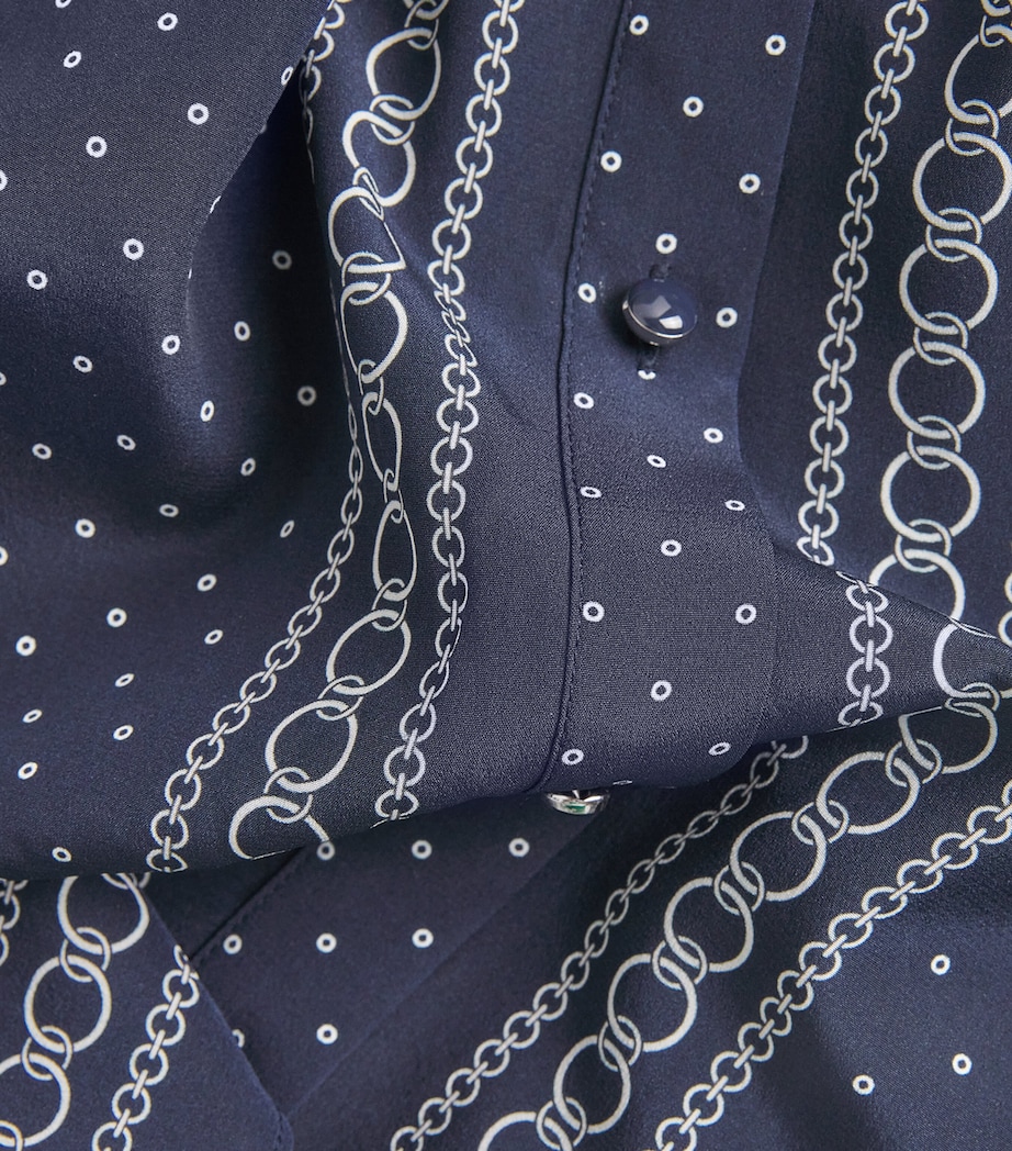 Silk-Blend Lex Blouse B1106 NAVY MULTI Image 5