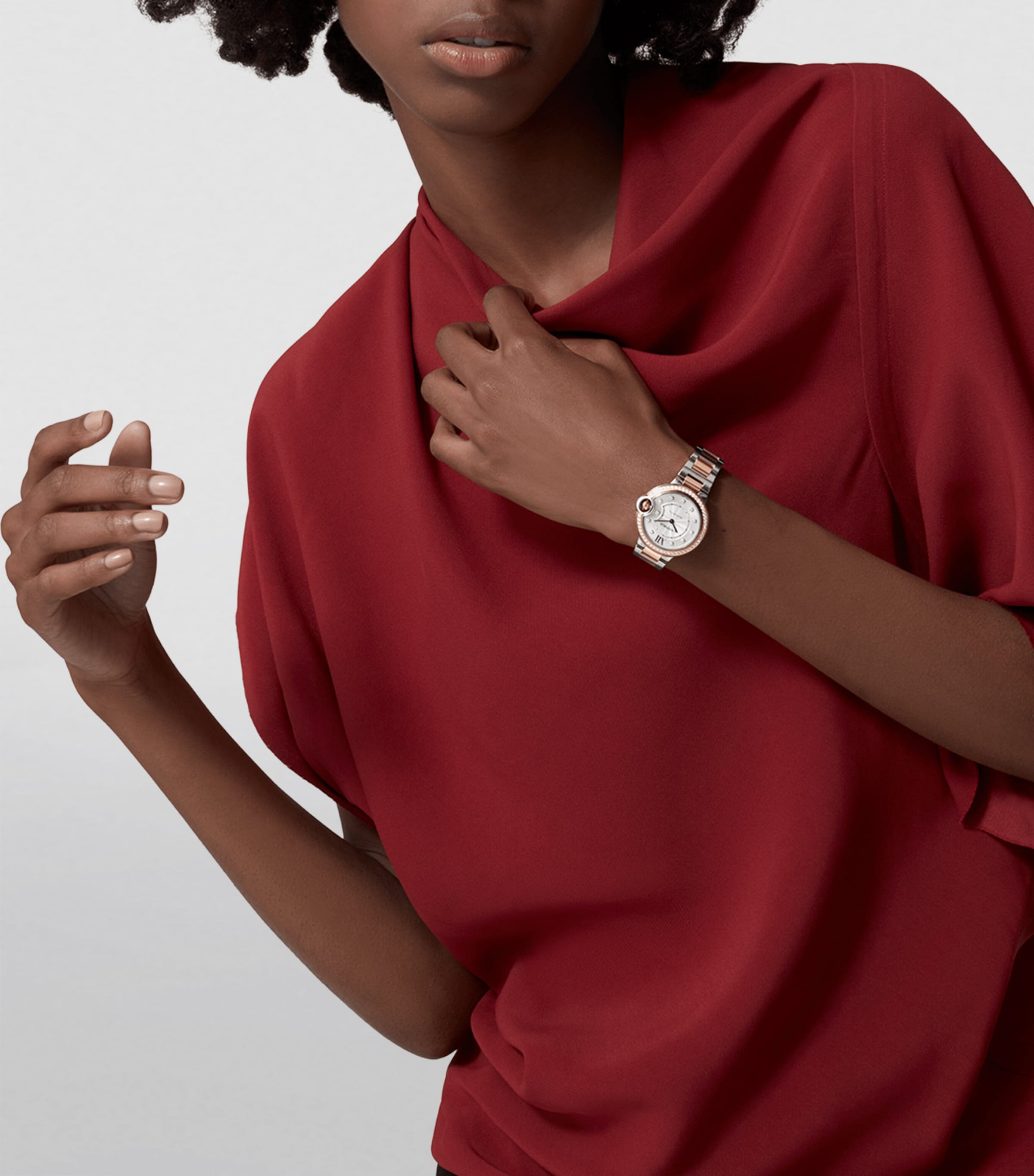 Rose Gold, Stainless Steel and Diamond Ballon Bleu de Cartier Watch 33mm MULTI Image 3