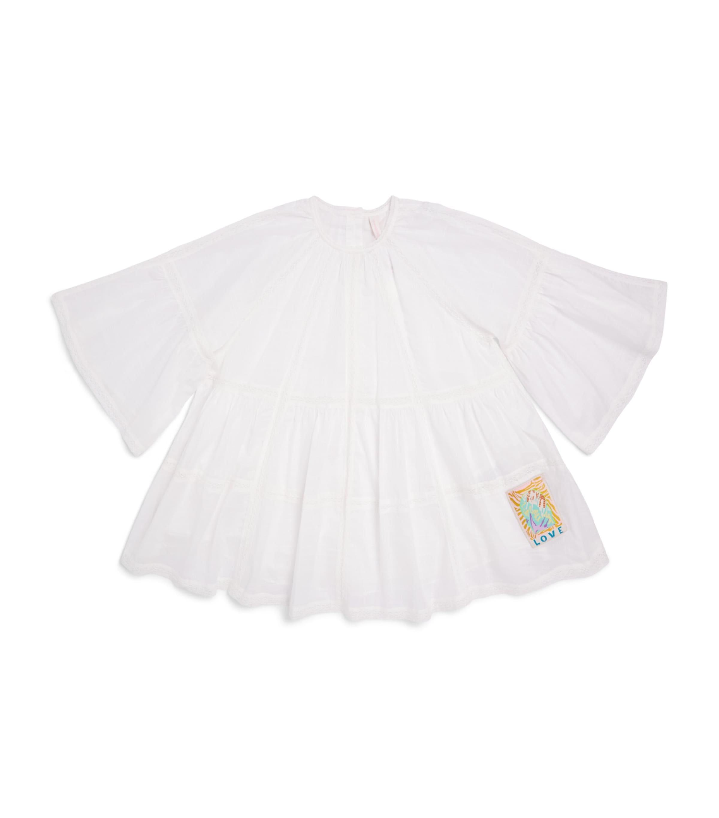 Zimmermann Kids Cotton Lace-Detail Dress (2-12 Years) Ivory Image 1