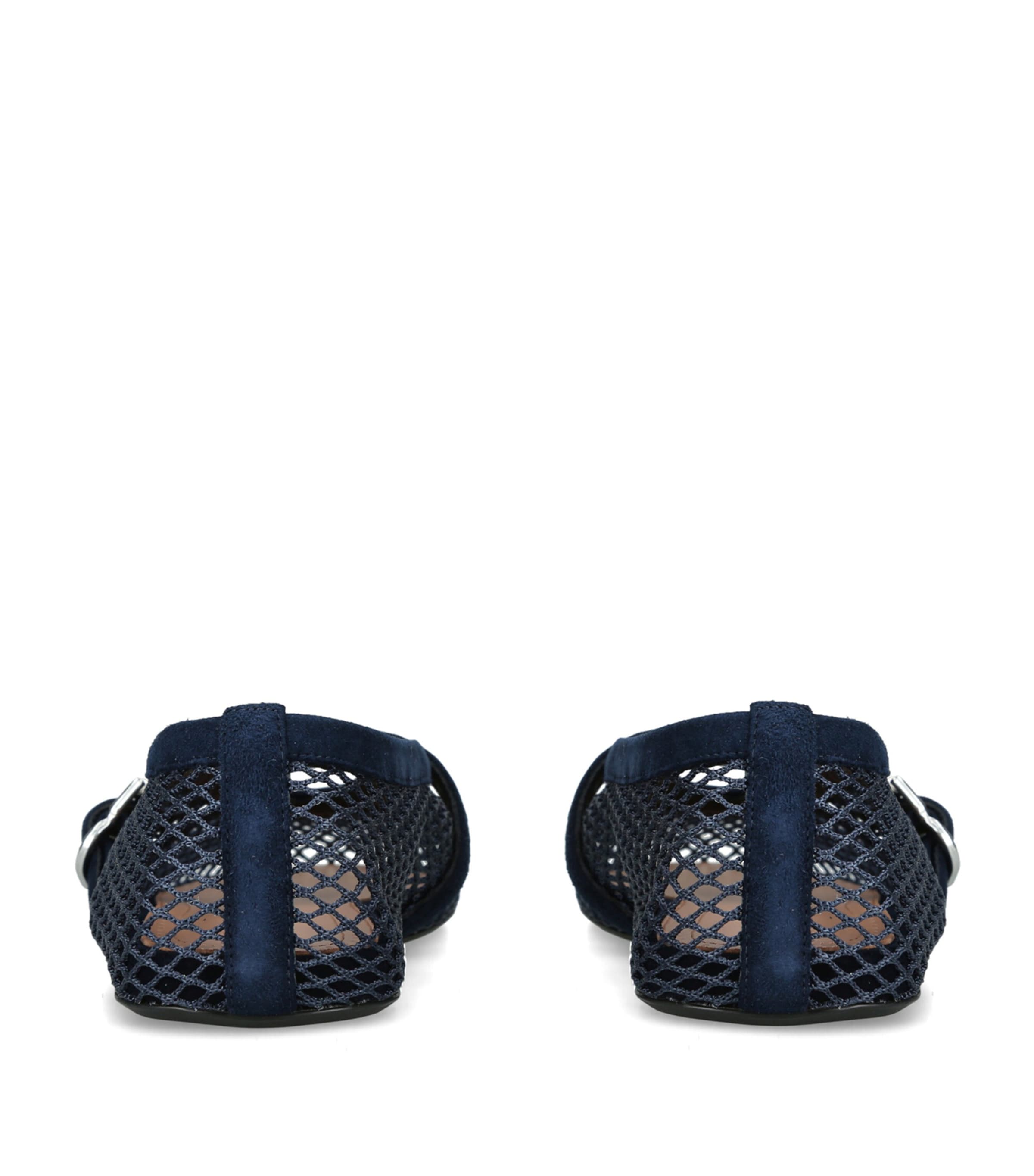 Alaïa Suede Mesh Ballet Flats Blue/dark Image 4