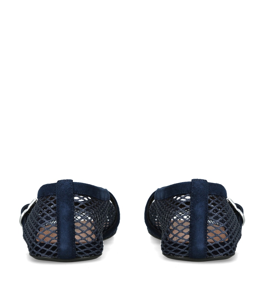 Alaïa Suede Mesh Ballet Flats Blue/dark Image 4