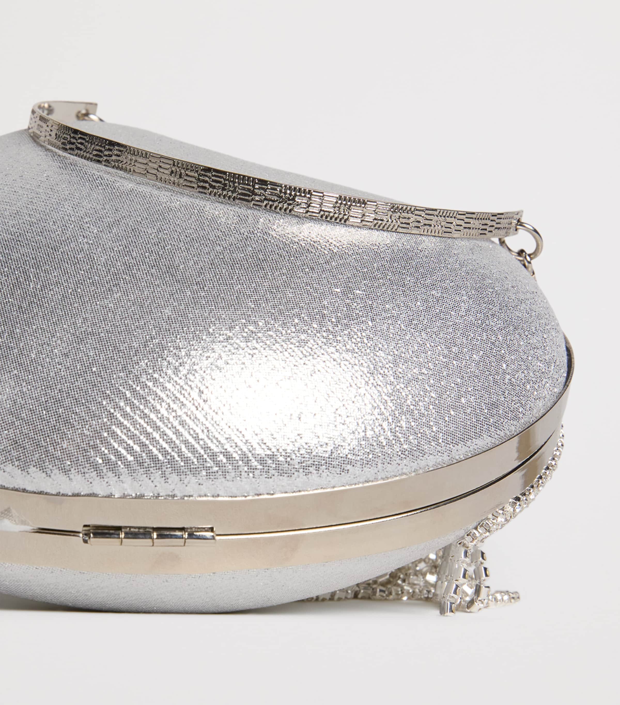 Tassel Heart Top-Handle Bag S-SILVER Image 4