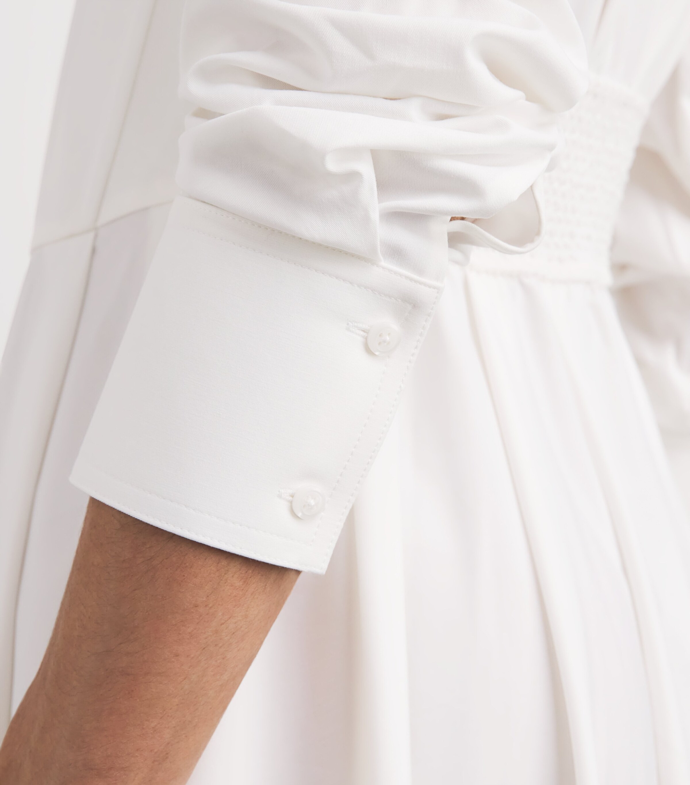 Alice+Olivia Womens Corset Edie Midi Shirt Dress Off White Image 3