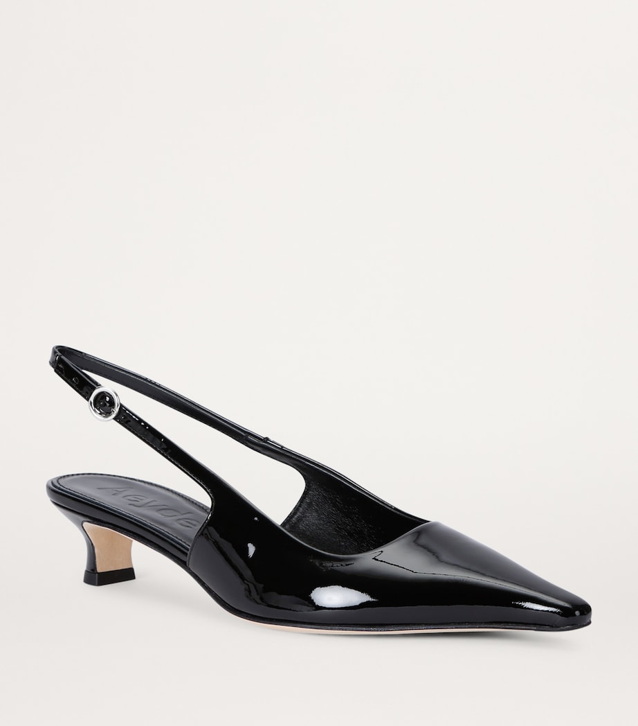 Patent Leather Slingback Pumps 35 BLACK Image 3