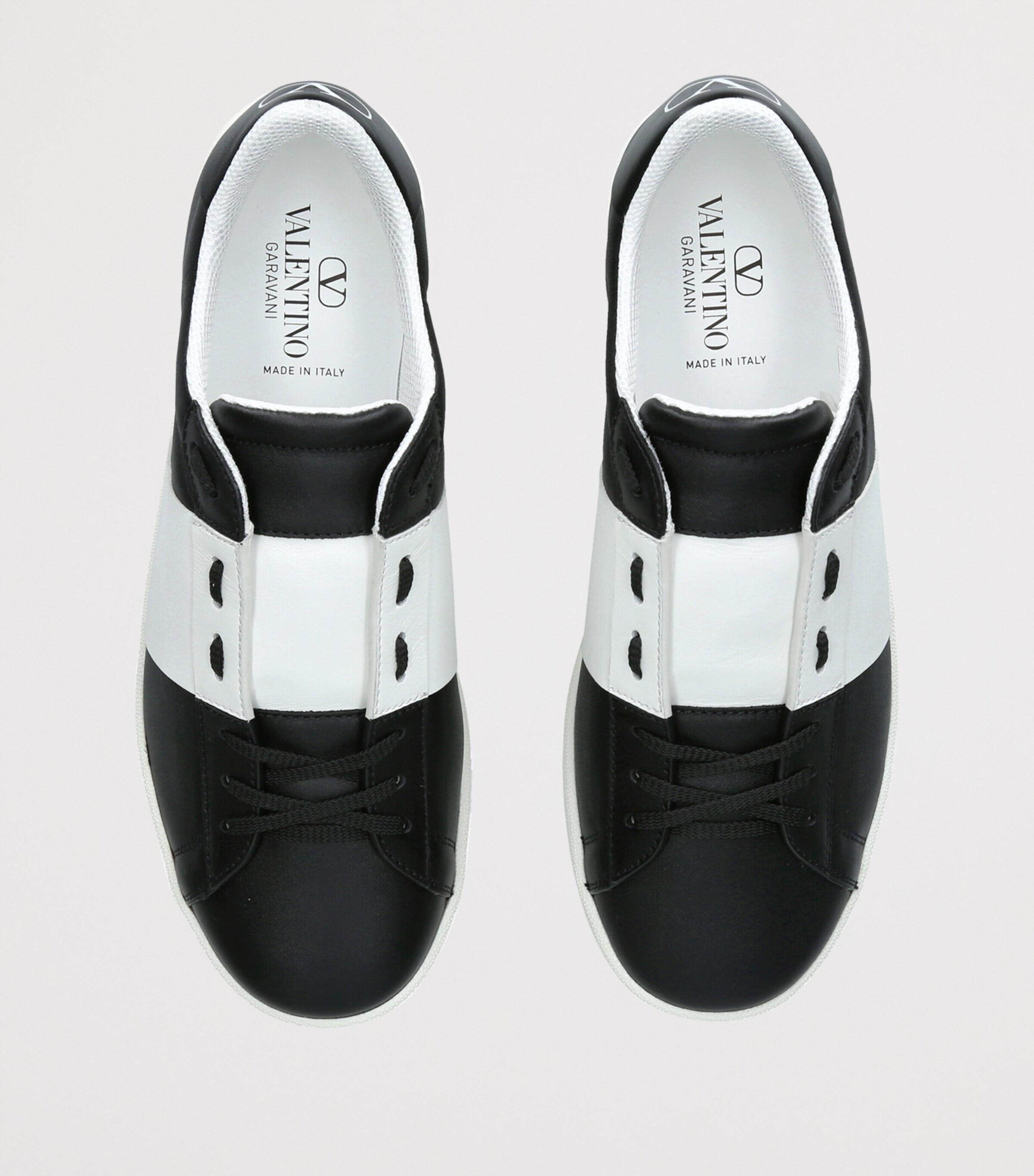 Valentino Garavani Leather Open Royco Sneakers Blk/white Image 4