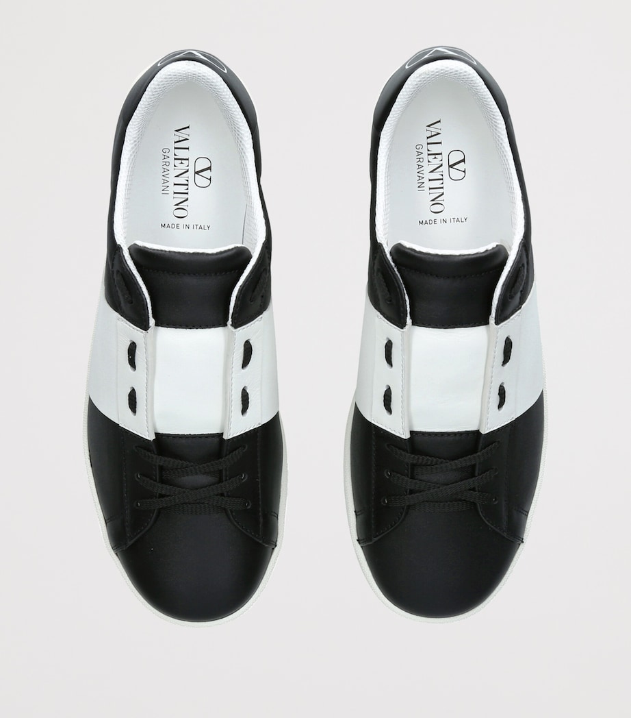 Valentino Garavani Leather Open Royco Sneakers Blk/white Image 4