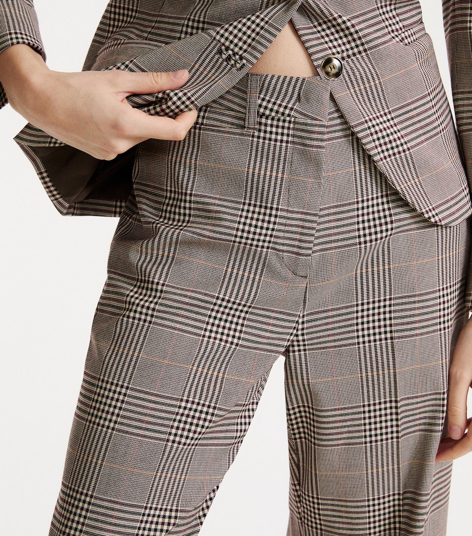 Marella Womens Check Relaxed Trousers Chocolate Image 5