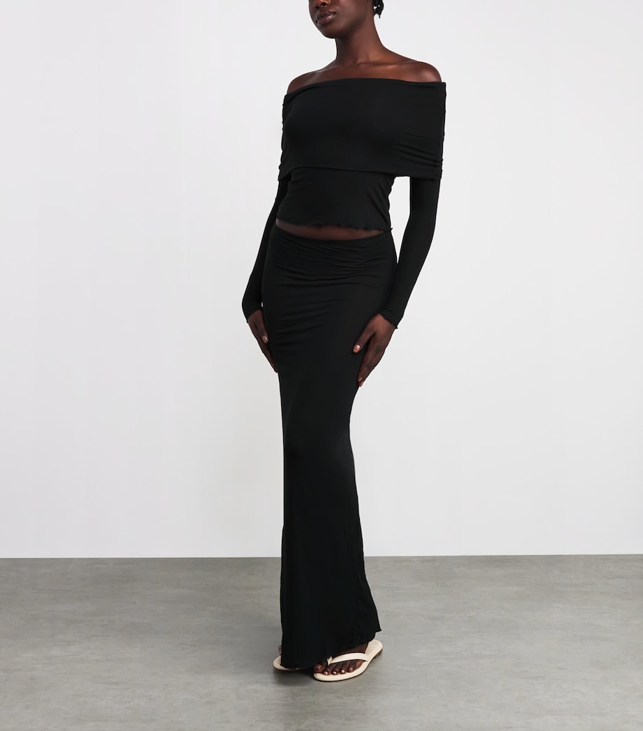 Sheer Modal Off-The-Shoulder Top ONYX Image 2