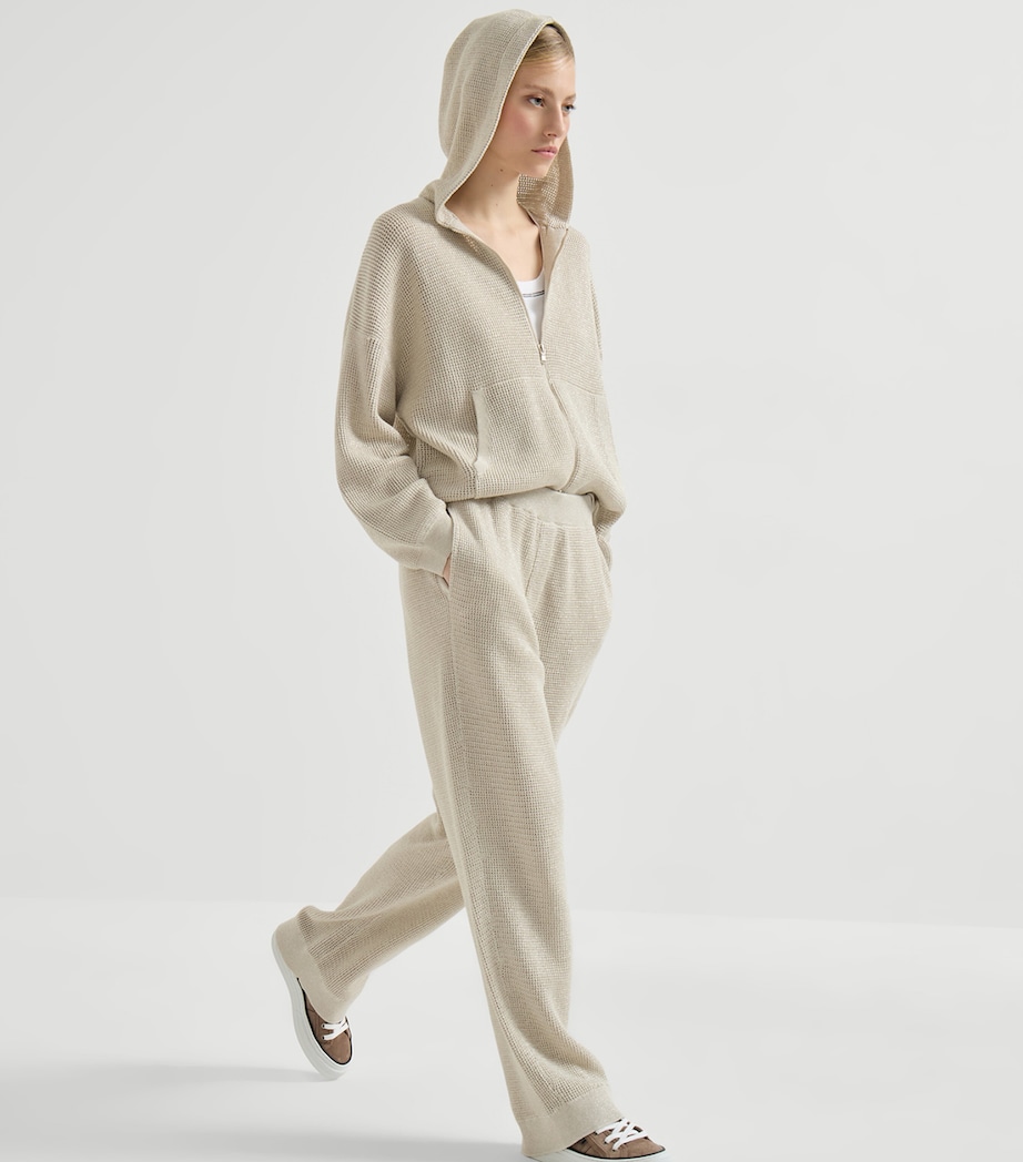 Brunello Cucinelli Womens Cotton-Blend Knitted Trousers Image 4
