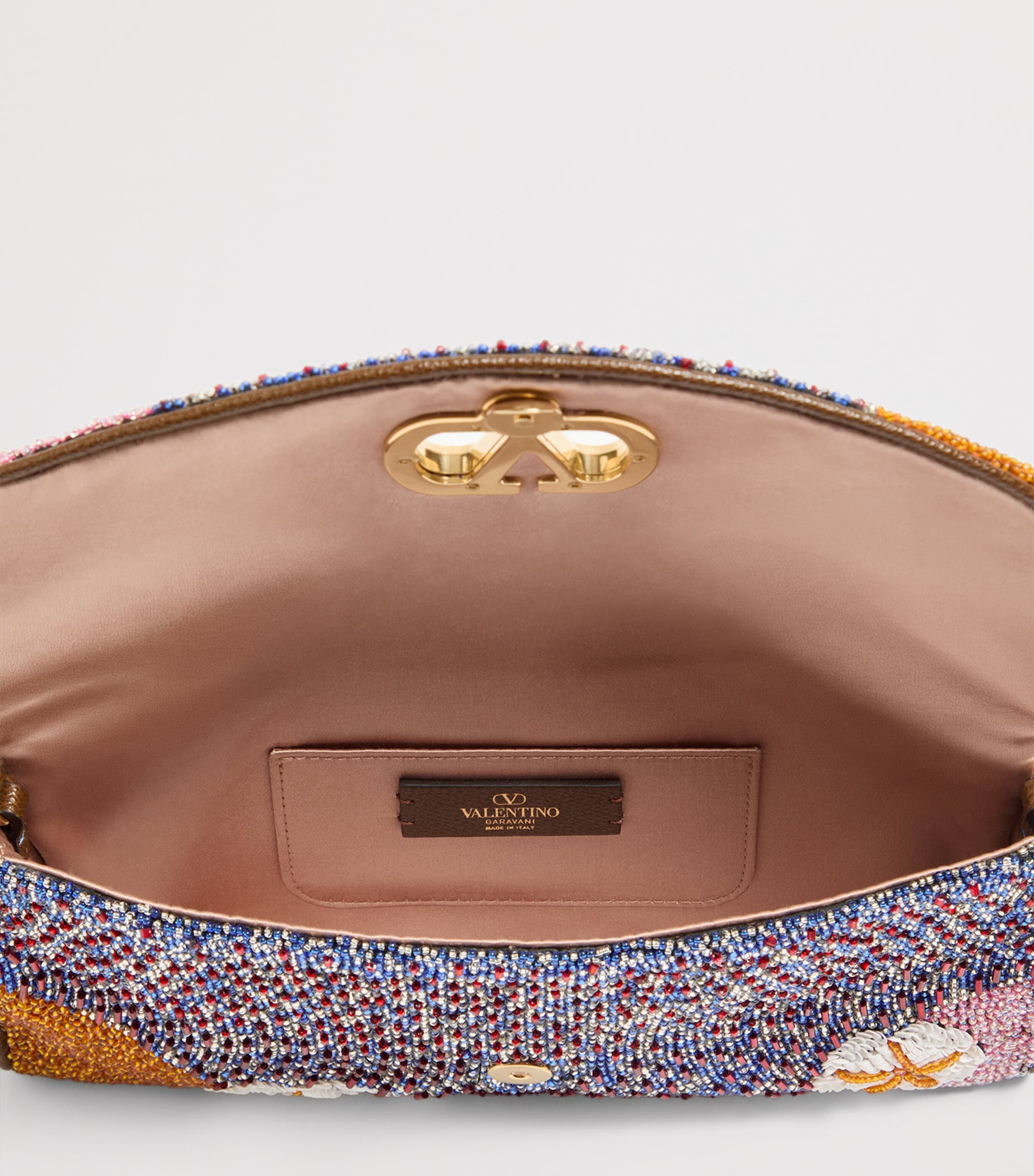 Valentino Garavani Silk Sequin and Bead DeVain Shoulder Bag Image 6