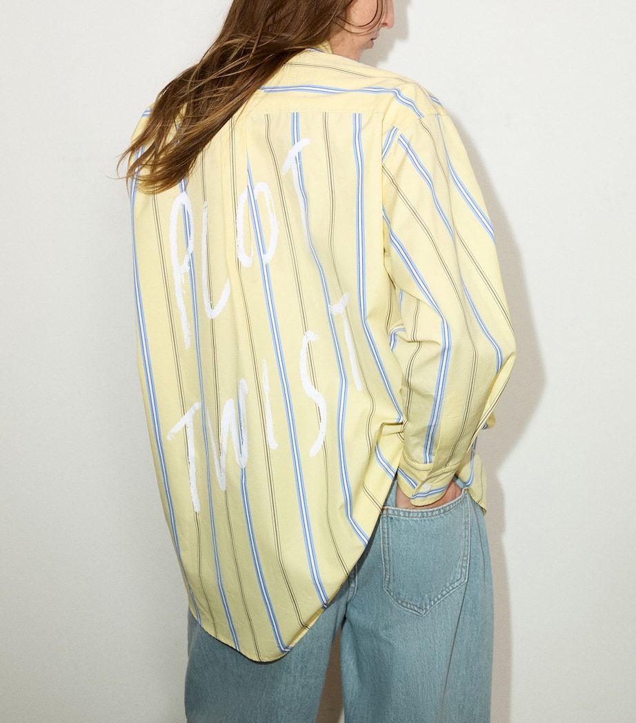 MAX&Co. Womens Stripe Plot Twist Shirt Yellow Image 4