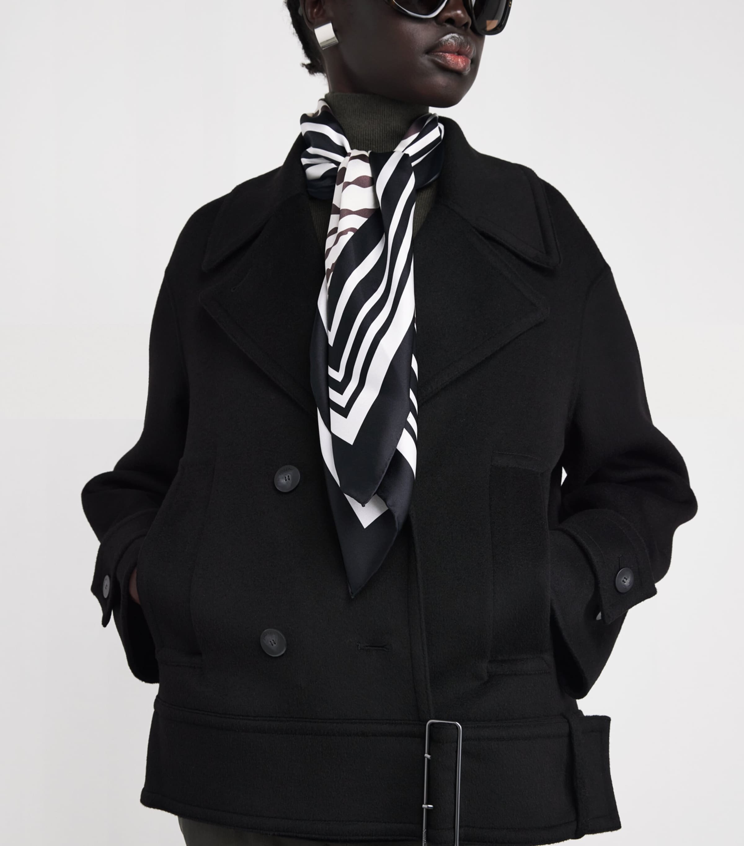 Large Silk Saff Scarf WAX/COCOA Image 2