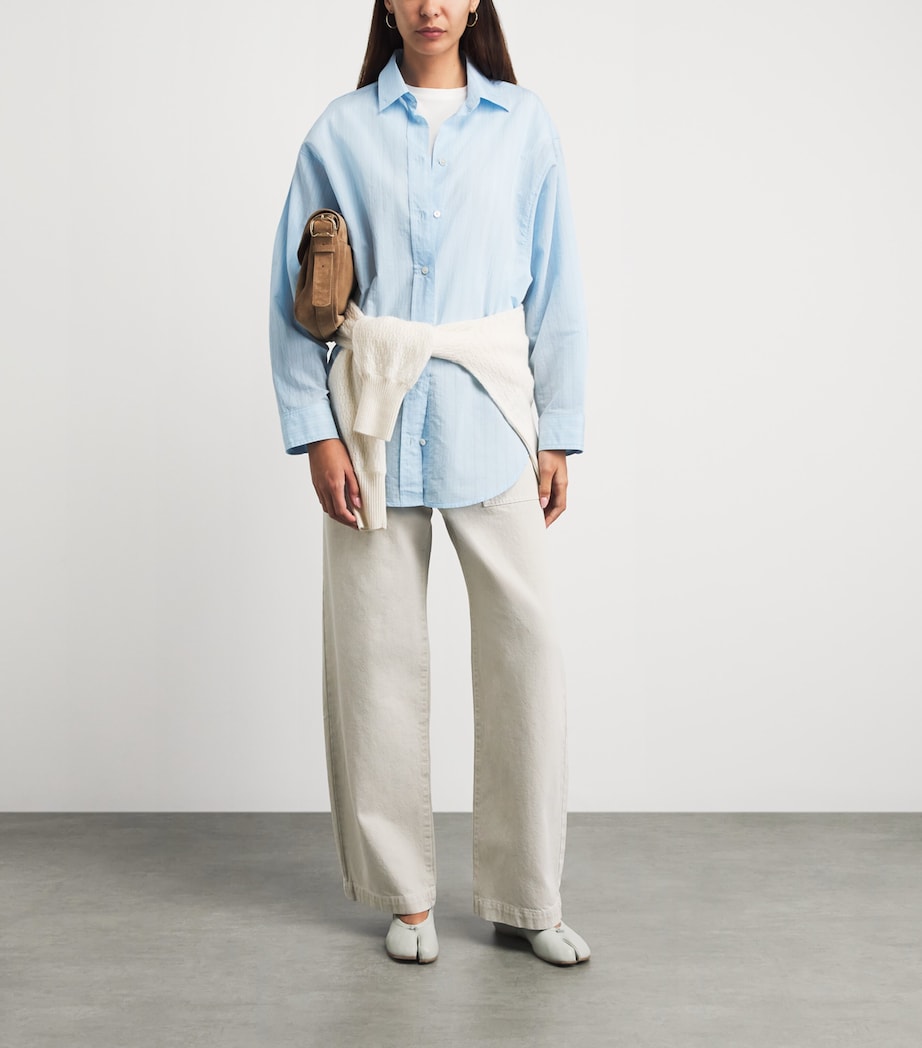 FRAME Womens The Bow Cargo Trousers Flax Image 2