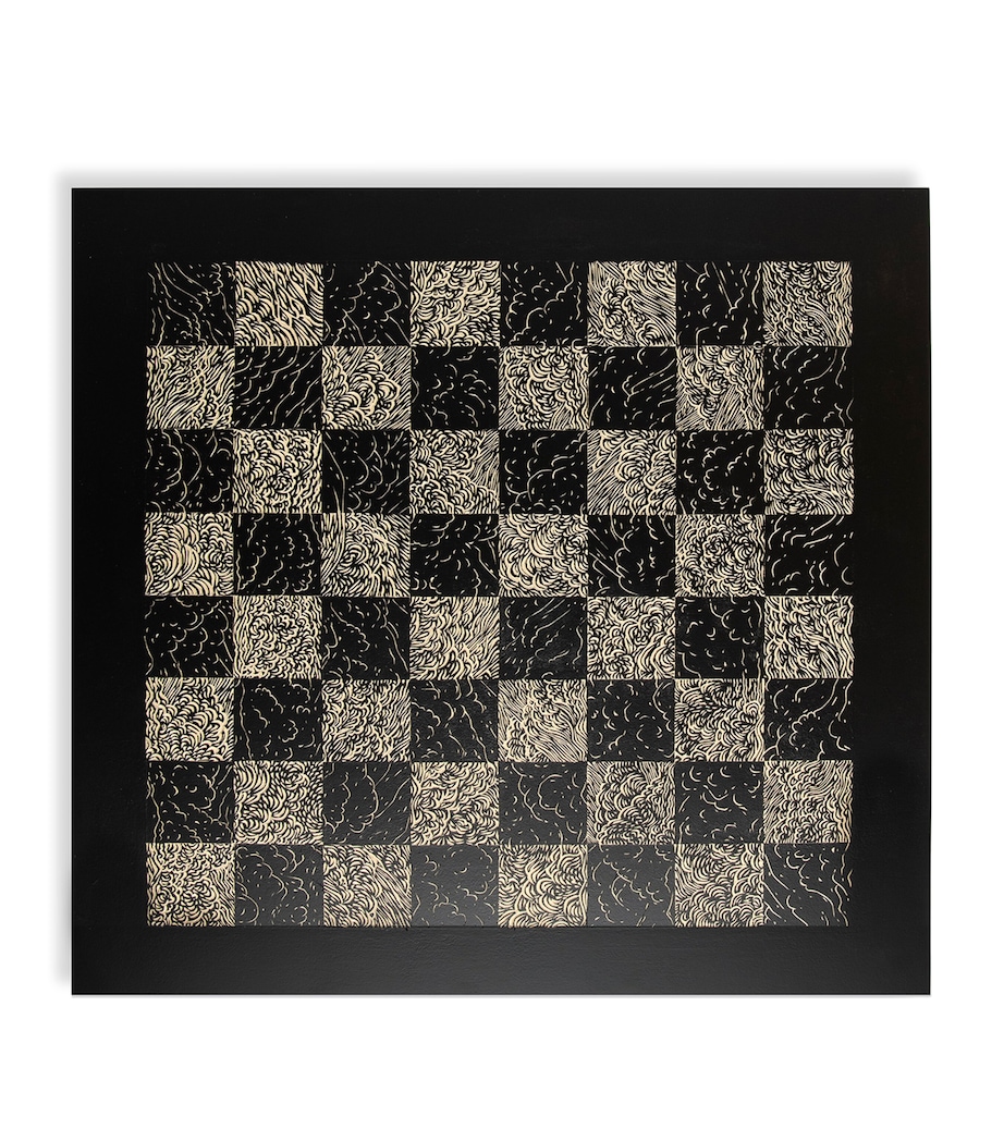 Waves of Symmetry Chess Set BLACK Image 5