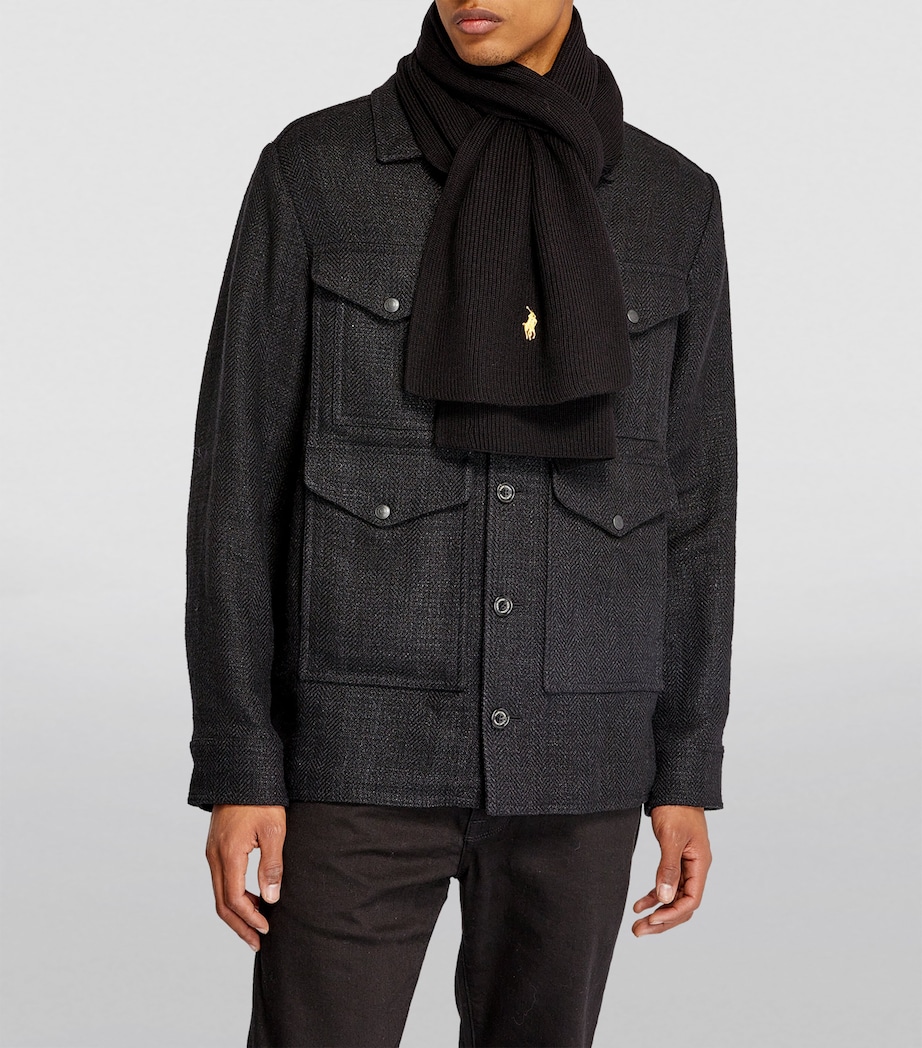 Wool Scarf BLACK Image 4