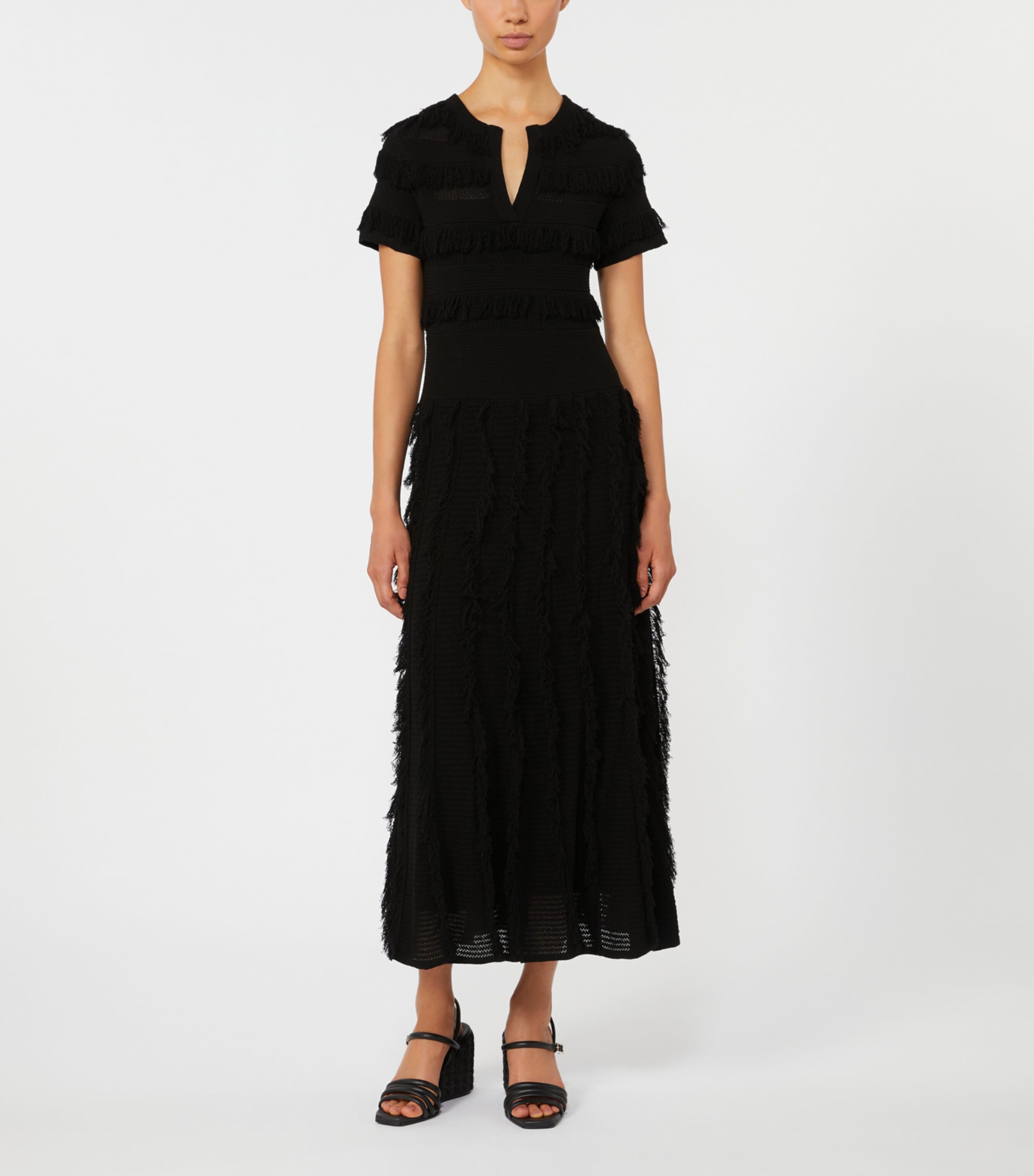 Max Mara Womens Knitted Midi Dress Black Image 3