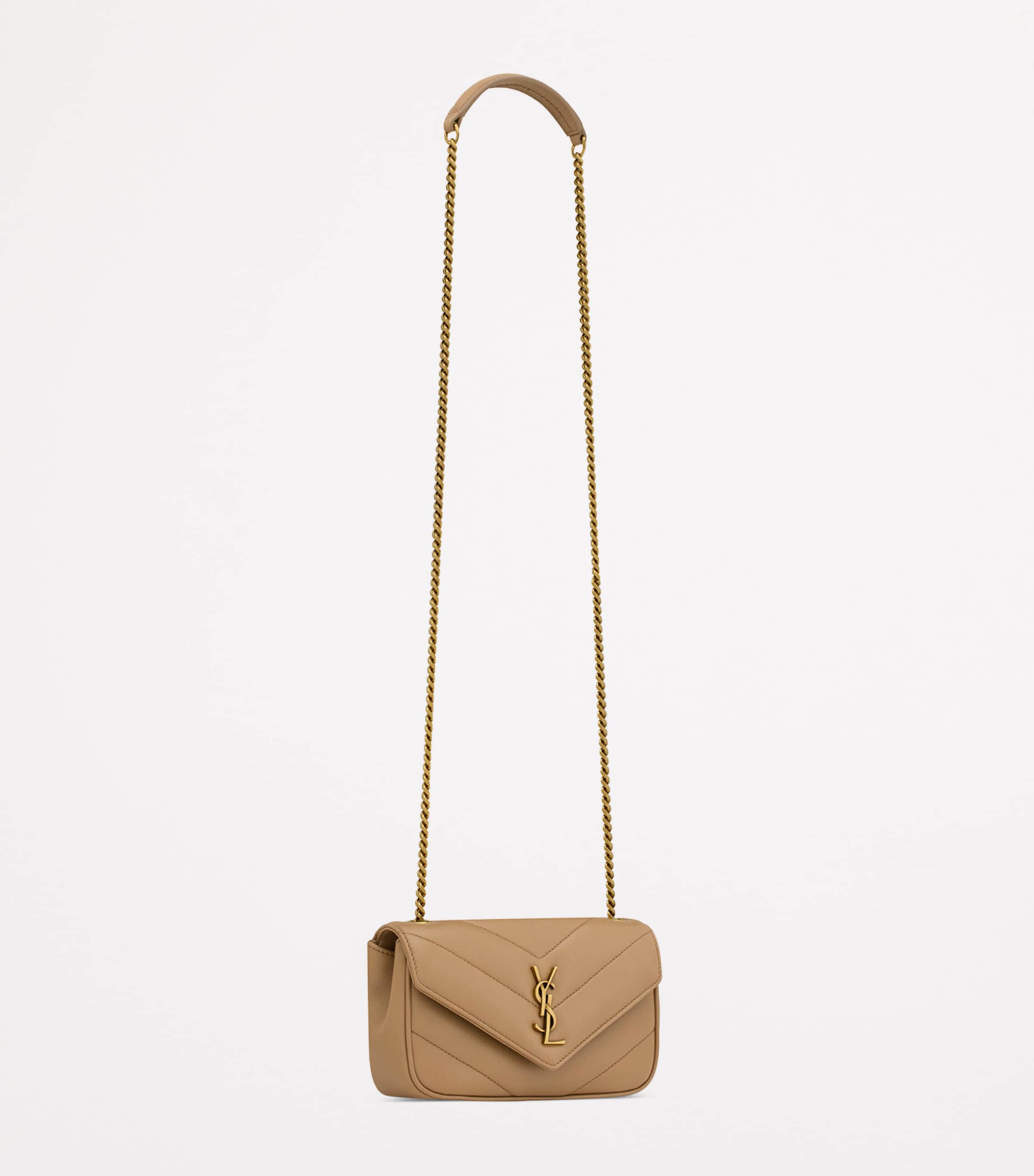 Saint Laurent Mini Leather Loulou Shoulder Bag | Harrods US