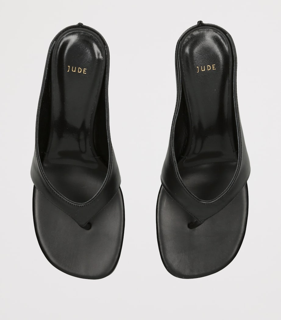 Jude Leather Yaga Wedge Sandals 85 Black Image 3