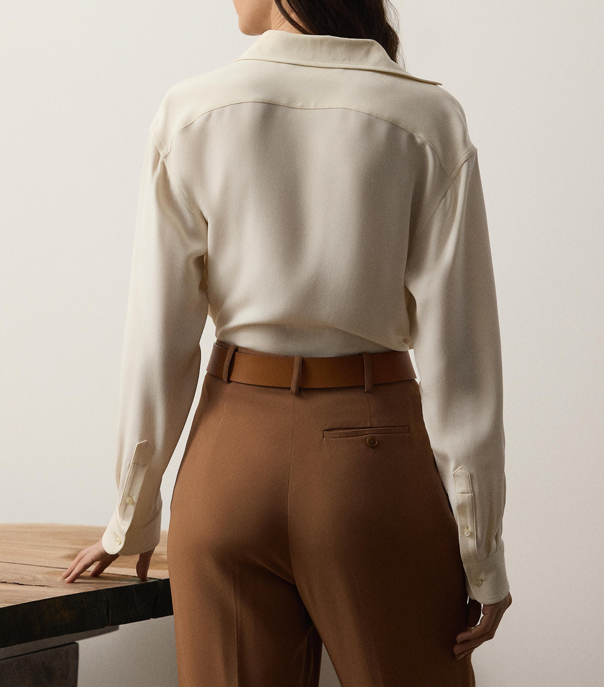 Silk Collared Blouse LUX CREAM Image 3