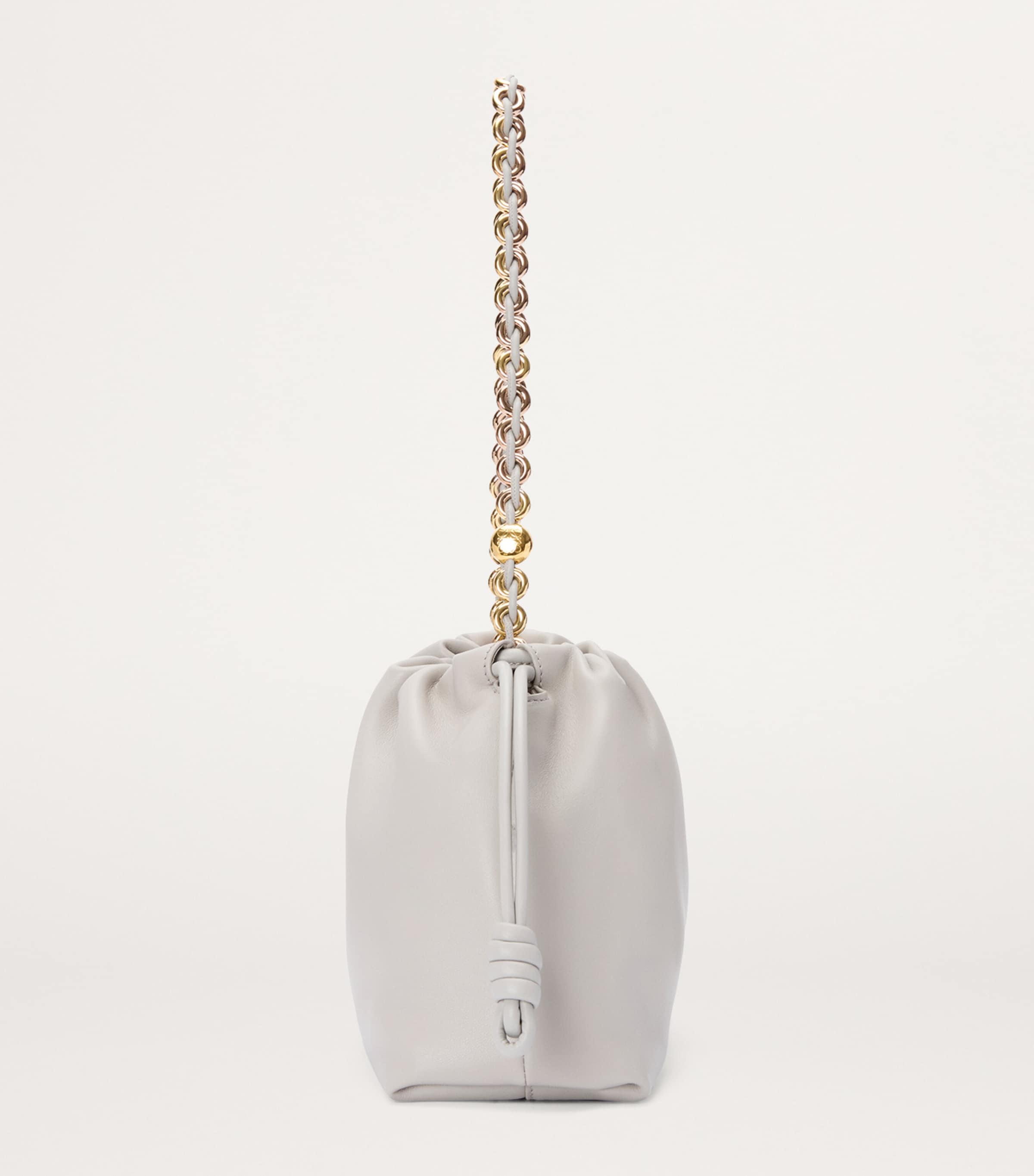 Medium Leather Flamenco Shoulder Bag SHELL GREY Image 5