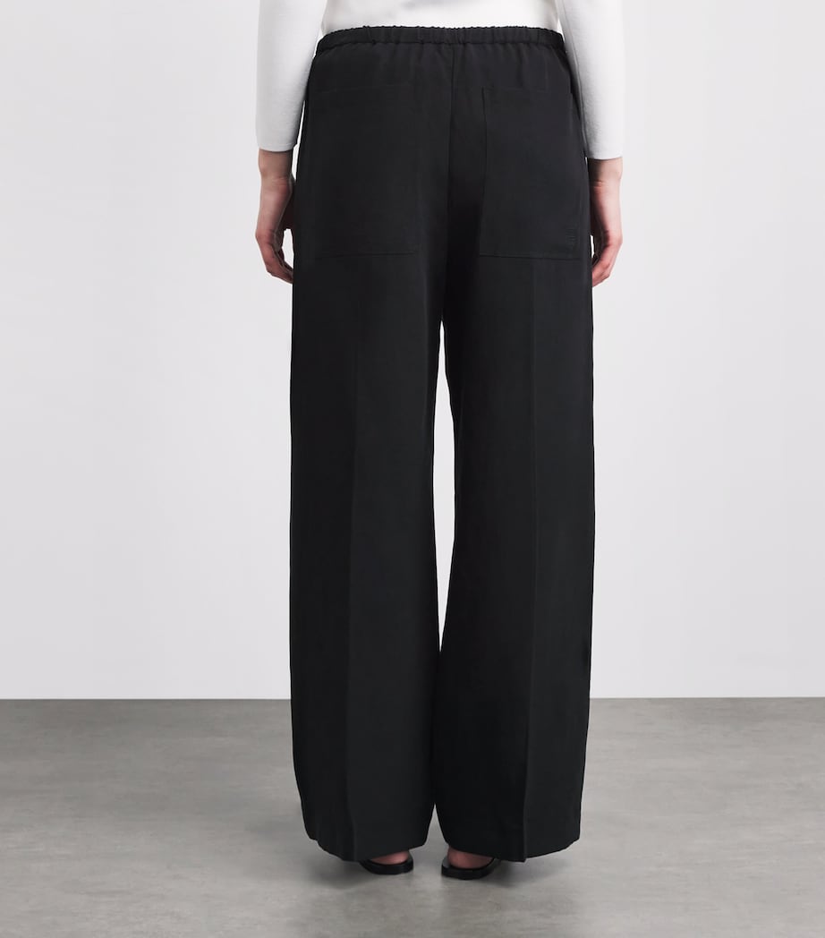 Toteme Womens Drawstring Fluid Trousers Black Image 5