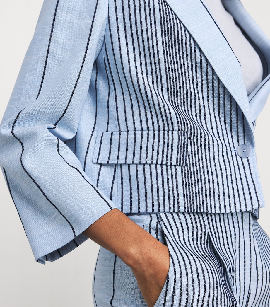 Embroidered Stripe Berlier Blazer OXFORD BLUE/COBALT Image 6