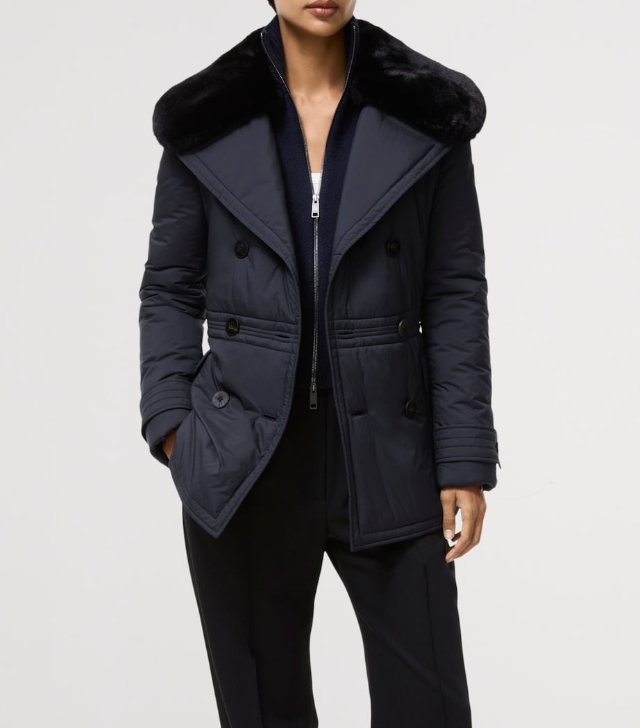 Burberry Womens Padded Hertford Trench Jacket Navy Image 4