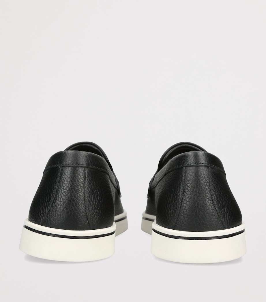 Salvatore Ferragamo Leather Tancredi Loafers Black Image 4