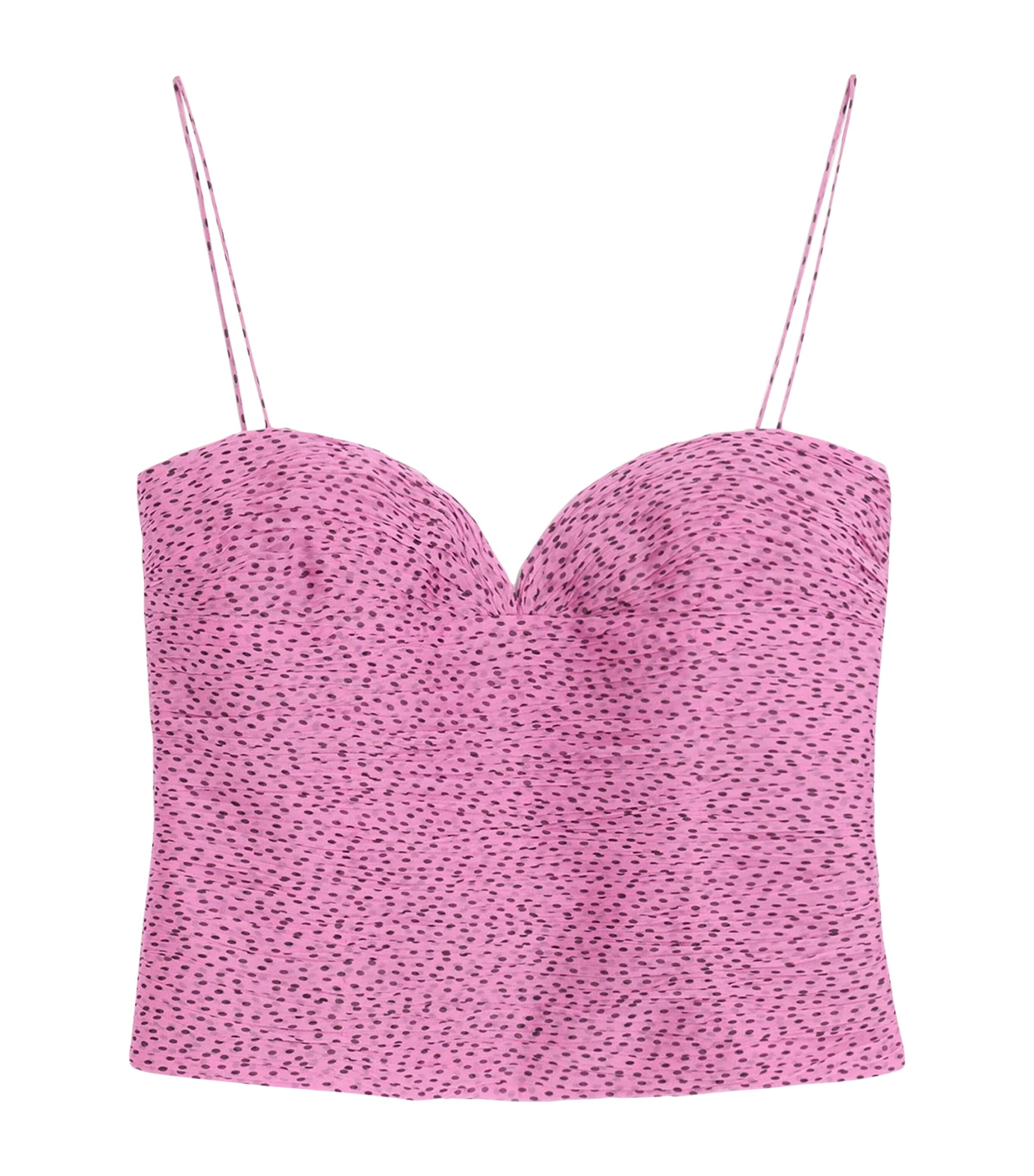 Valentino Silk Polka-dot Top In Pink