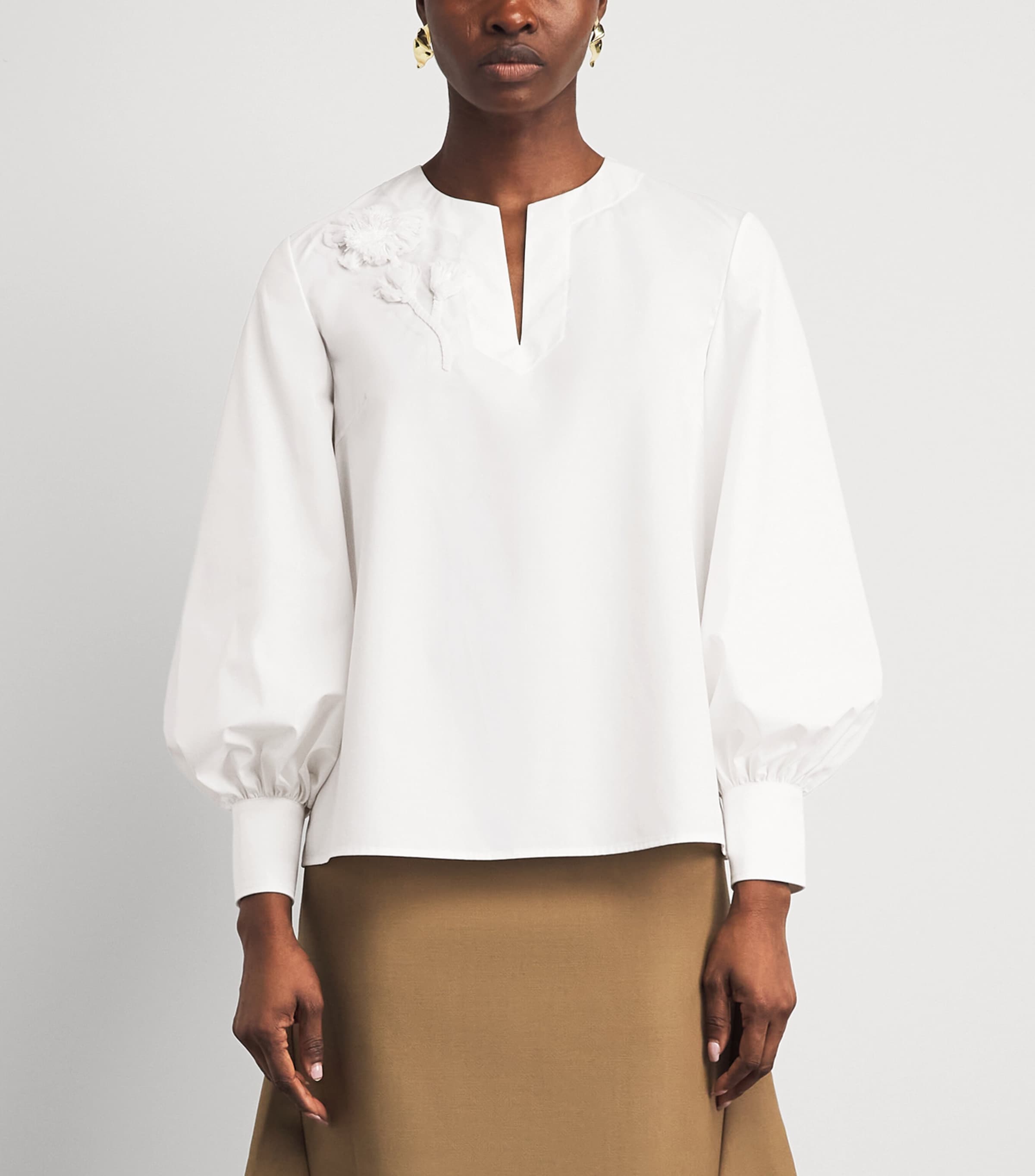 Huishan Zhang Womens Poplin Matis Top White Image 4