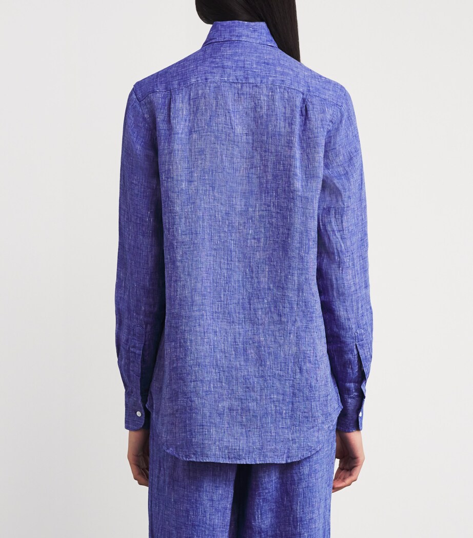 Linen The Boyfriend Shirt LAPIS BLUE Image 4